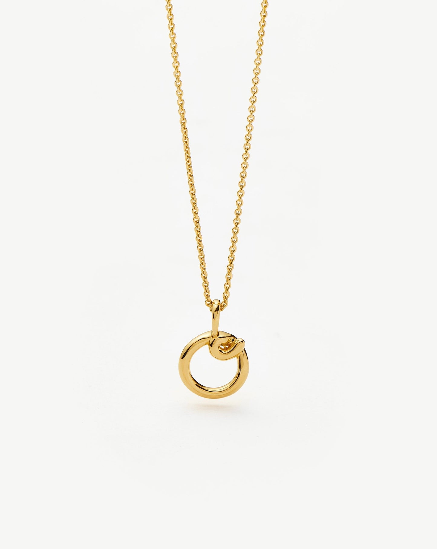 Curly Molten Mini Initial Necklace - O | 18ct Gold Vermeil
