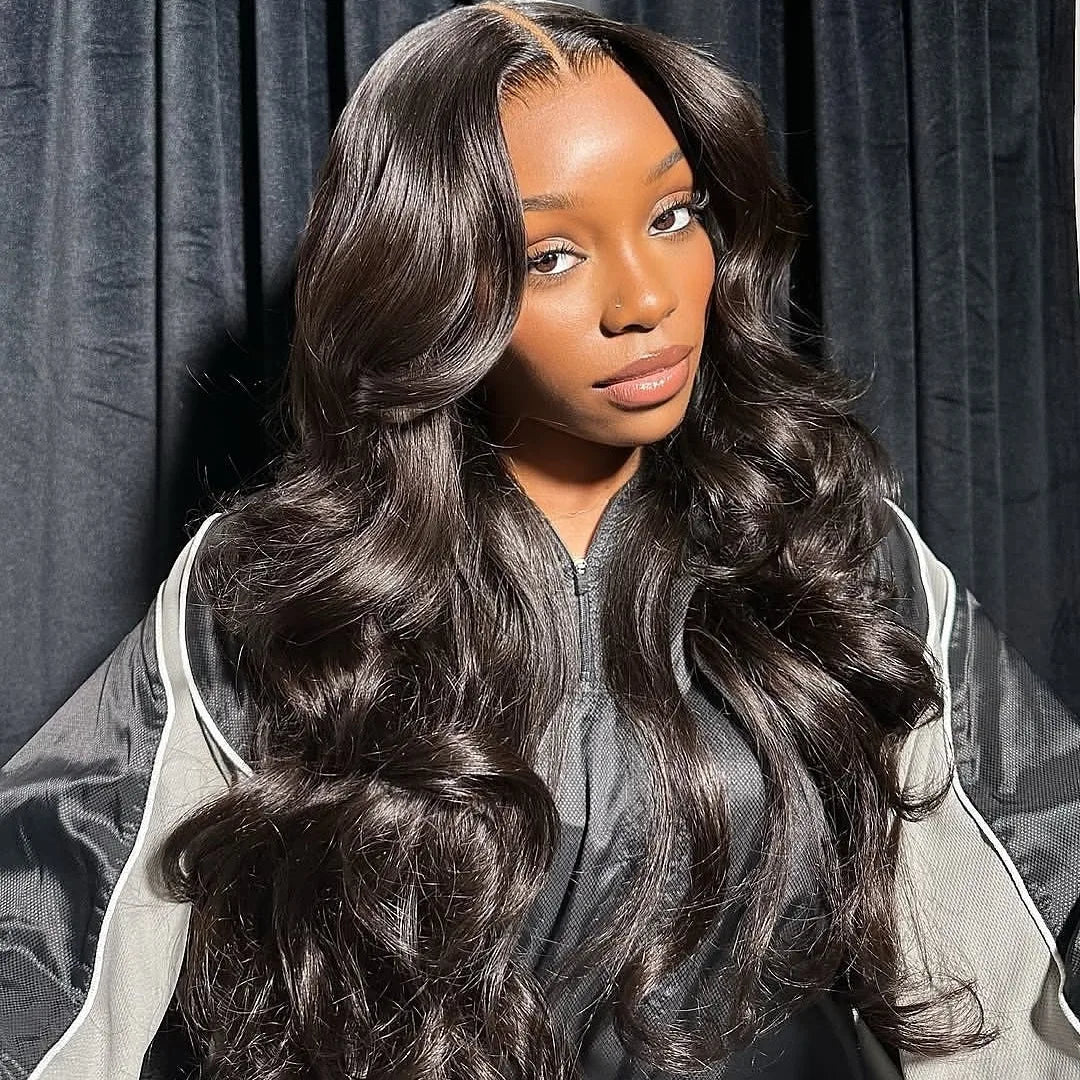 #4 Brown Highlight Human Crochet Hair With String Body Wave Invisible Pre Separated Knotless Crochet Hair Extensions For Braid