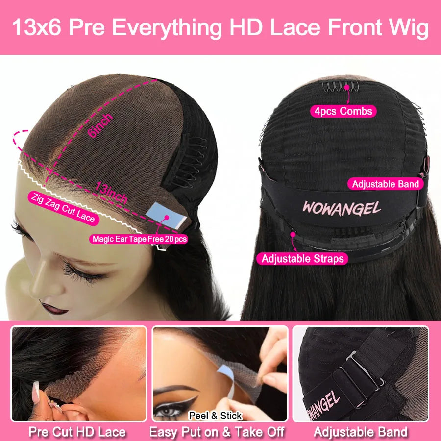250% Pre Cut HD Lace Frontal Wigs Reddish Brown Body Wave 13X6 HD Transparent Lace Front Human Hair Wigs Copper Red Colored
