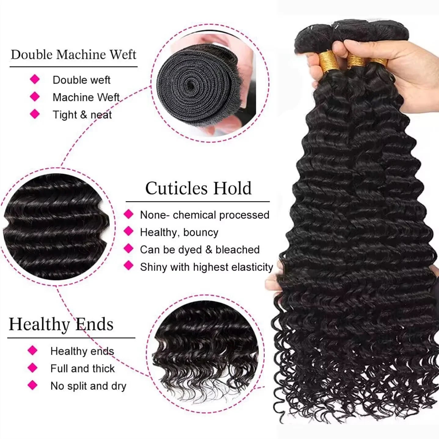 Human Hair Bundles With Closure Burmese Deep Wave Raw 3 4 Bundles With 4x4 5x5 HD Lace Closure Curly Weave With 13x4 Frontal