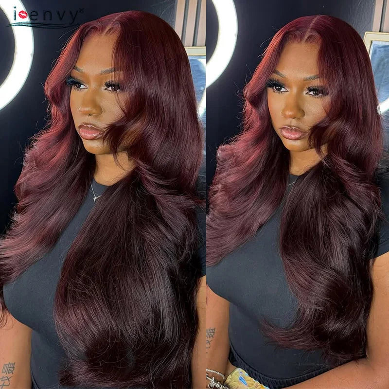 Orange Brown Lace Front Wigs Colored Ginger Blonde 13X6 Lace Frontal Human Hair Wigs Remy Burgundy Red Body Wave Lace Front Wig