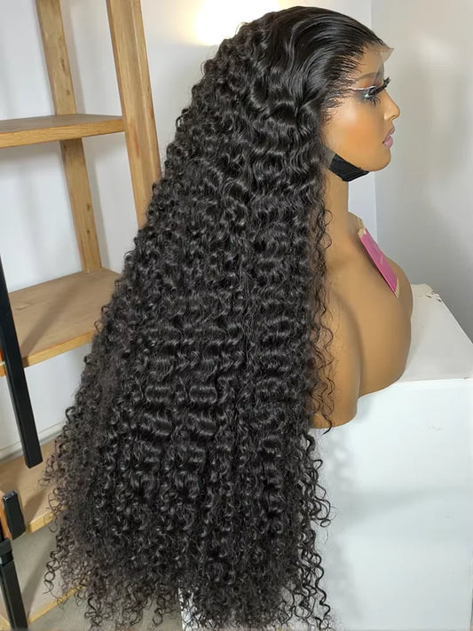 30 inch Burmese Raw Curly 250% Density 13x6 HD Lace Front Human Hair Wigs Deep Wave 13x4 Frontal Wigs Women Glueless Closure Wig