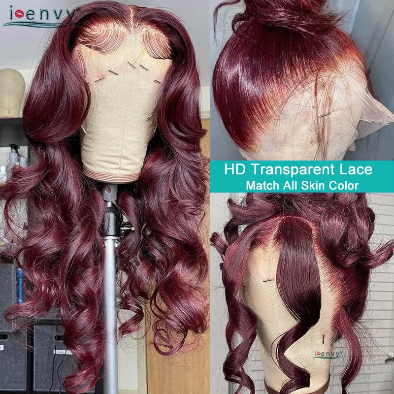 Orange Brown Lace Front Wigs Colored Ginger Blonde 13X6 Lace Frontal Human Hair Wigs Remy Burgundy Red Body Wave Lace Front Wig