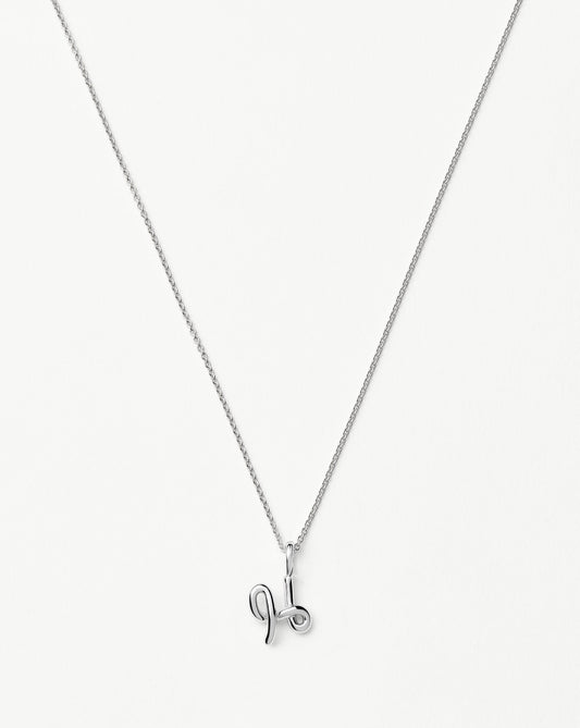 Curly Molten Mini Initial Necklace - H | Sterling Silver