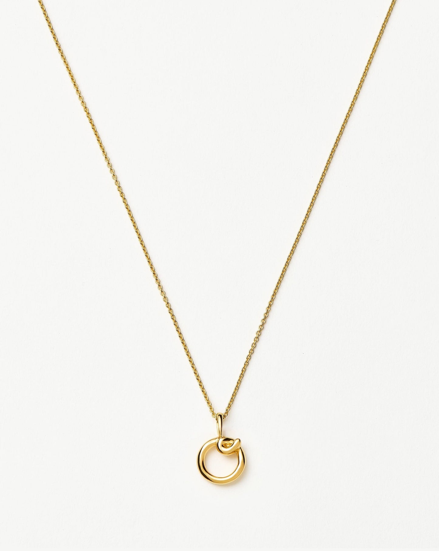 Curly Molten Mini Initial Necklace - O | 18ct Gold Vermeil