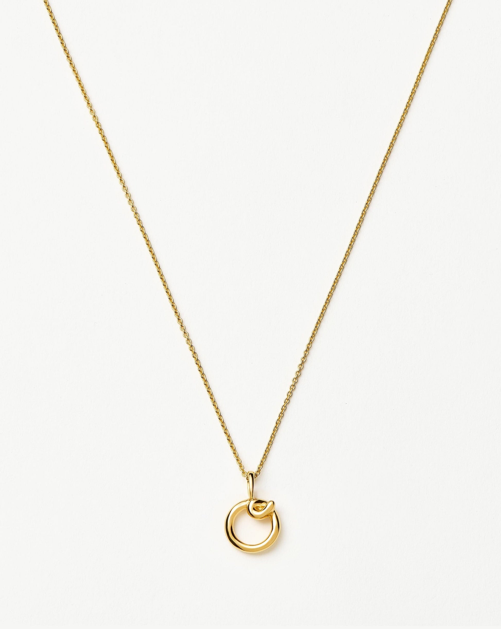 Curly Molten Mini Initial Necklace - O | 18ct Gold Vermeil