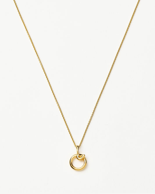 Curly Molten Mini Initial Necklace - O | 18ct Gold Vermeil