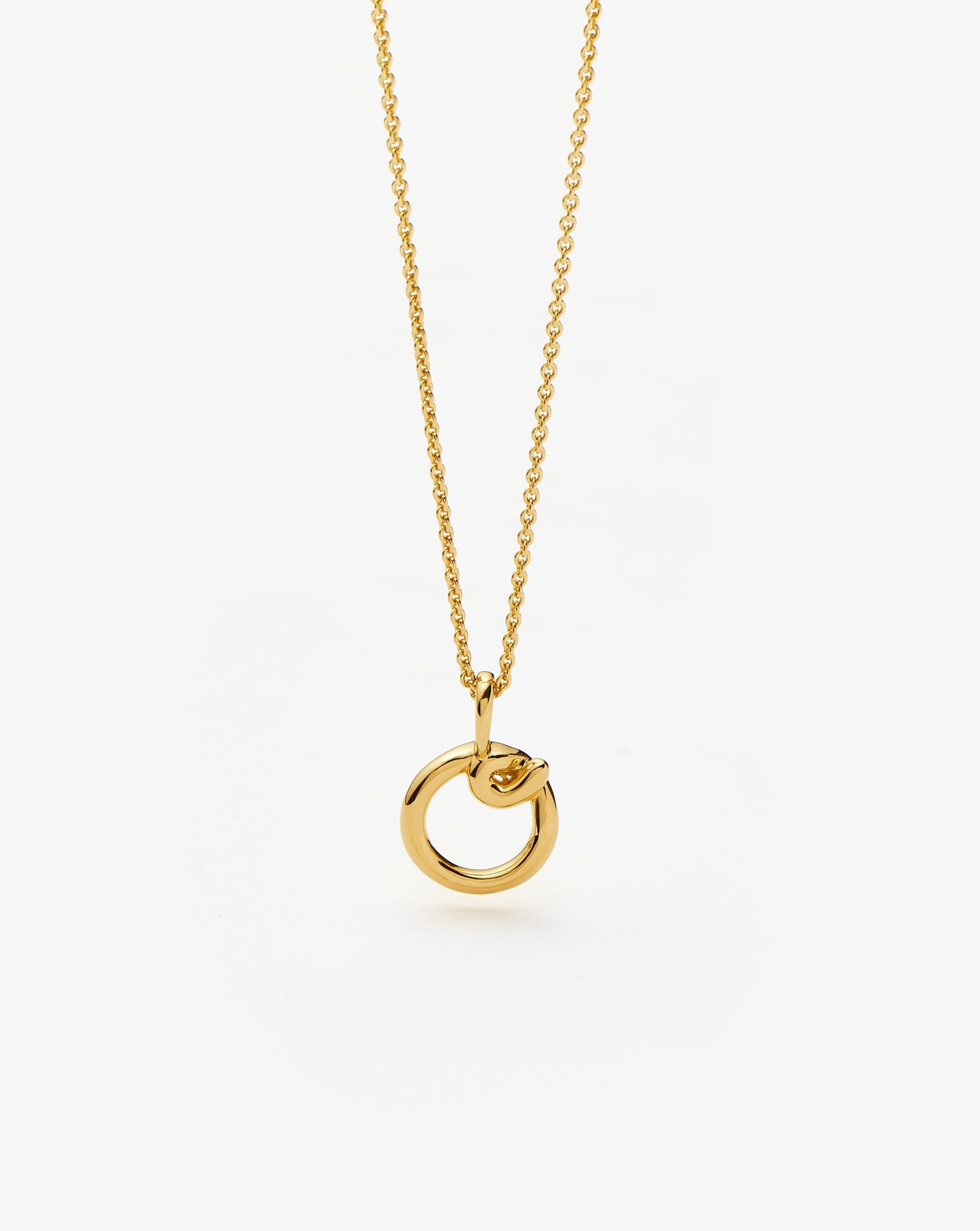 Curly Molten Mini Initial Necklace - O | 18ct Gold Vermeil