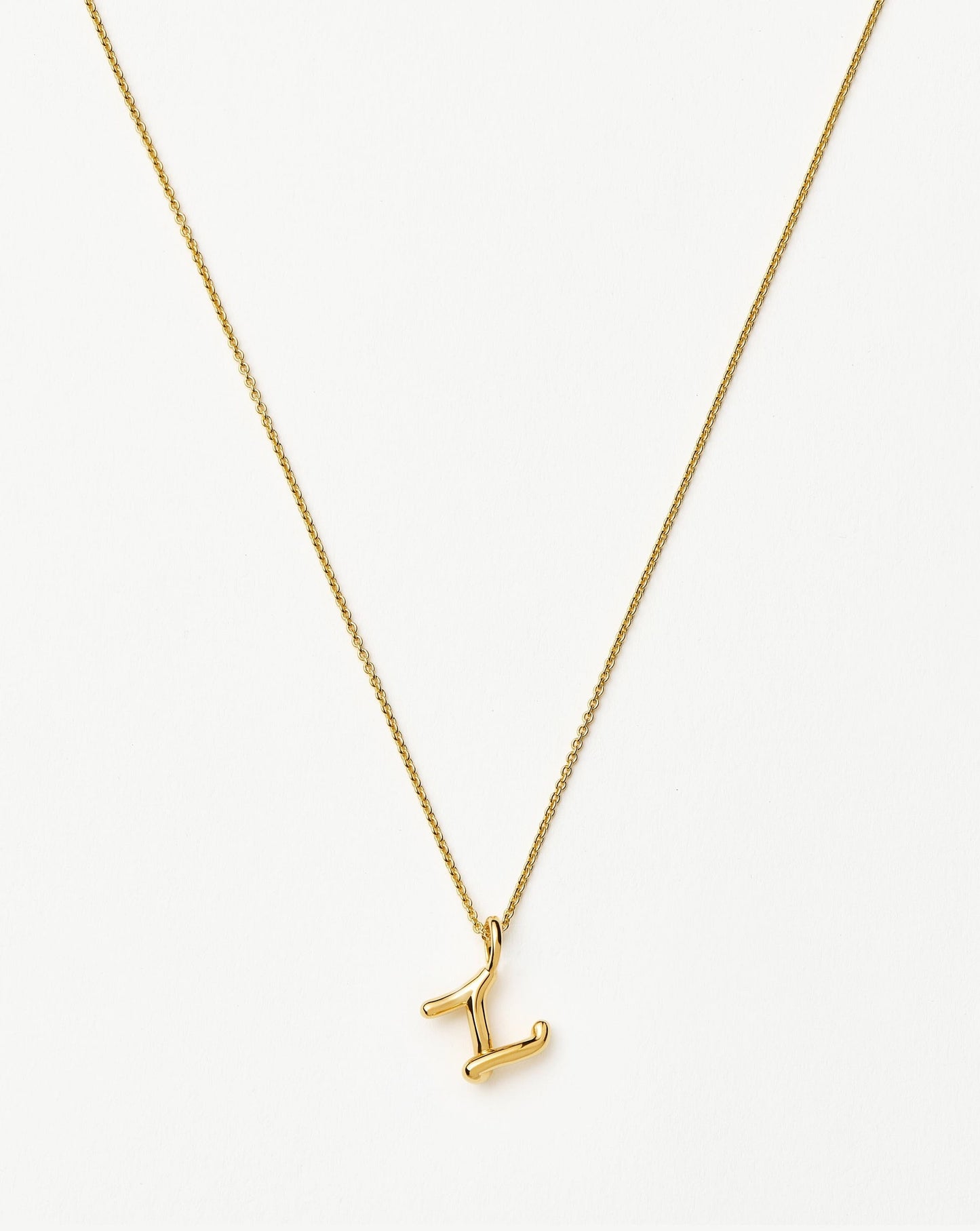 Curly Molten Mini Initial Necklace - Z | 18ct Gold Vermeil