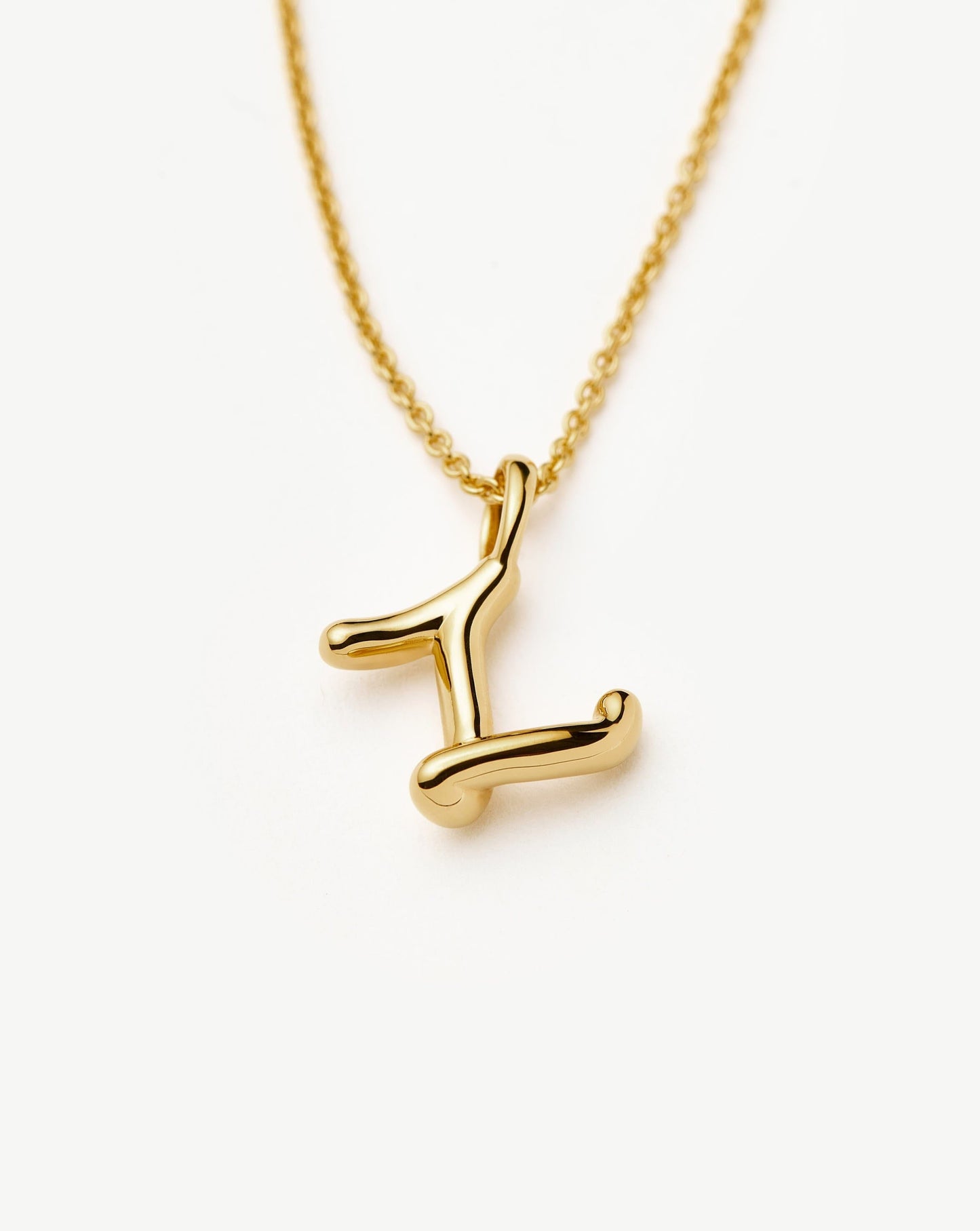 Curly Molten Mini Initial Necklace - Z | 18ct Gold Vermeil