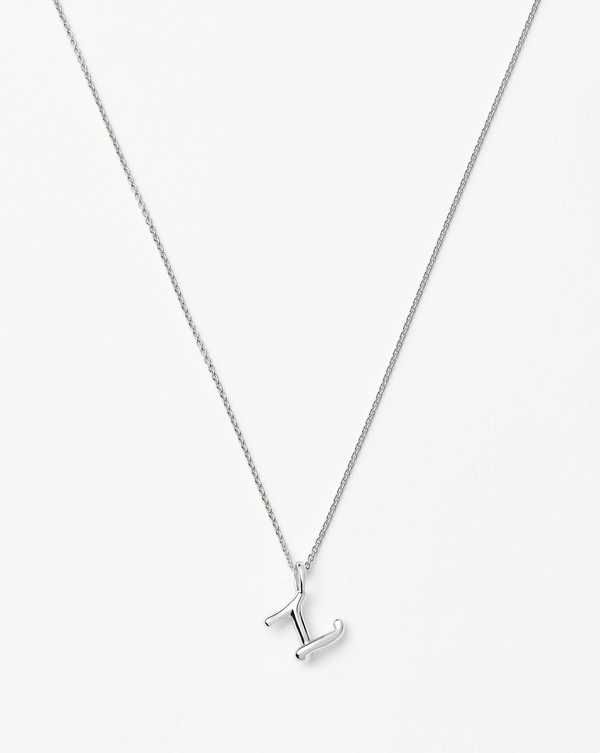 Curly Molten Mini Initial Necklace - Z | Sterling Silver