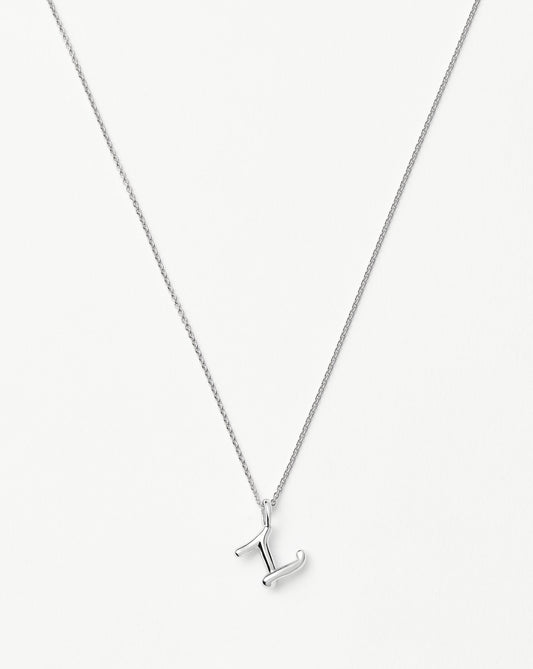 Curly Molten Mini Initial Necklace - Z | Sterling Silver