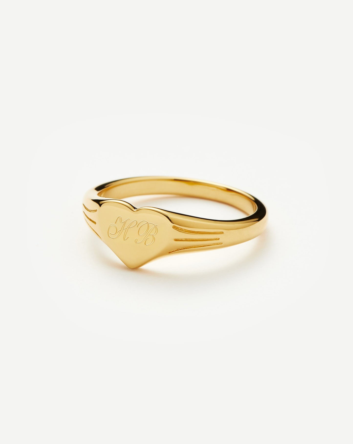 Engravable Heart Signet Ring | 18ct Gold Vermeil