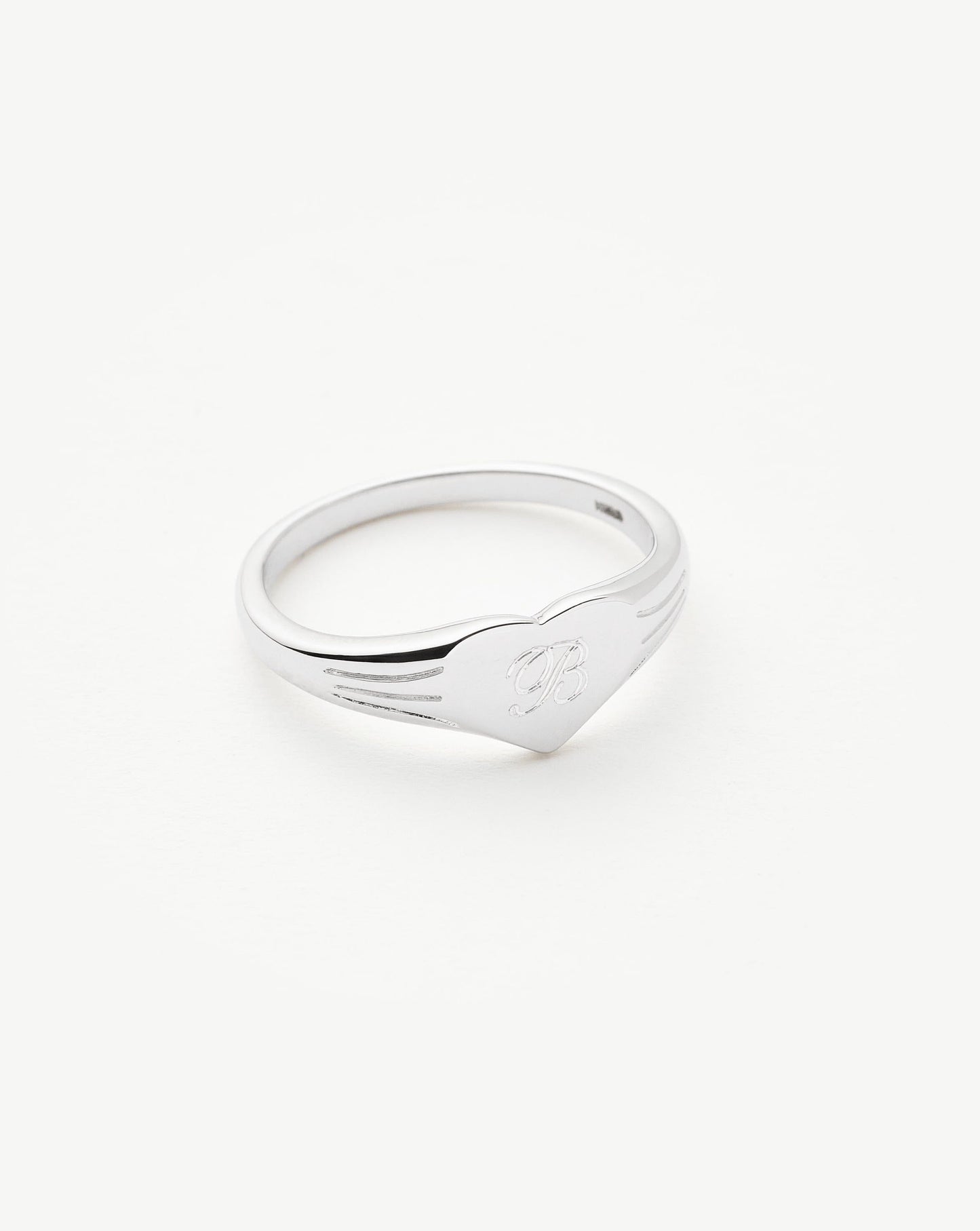 Engravable Heart Signet Ring | Sterling Silver