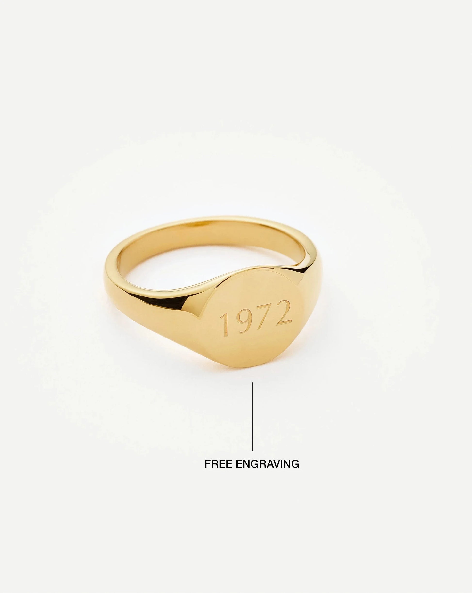 Engravable Round Signet Ring | 18ct Gold Vermeil