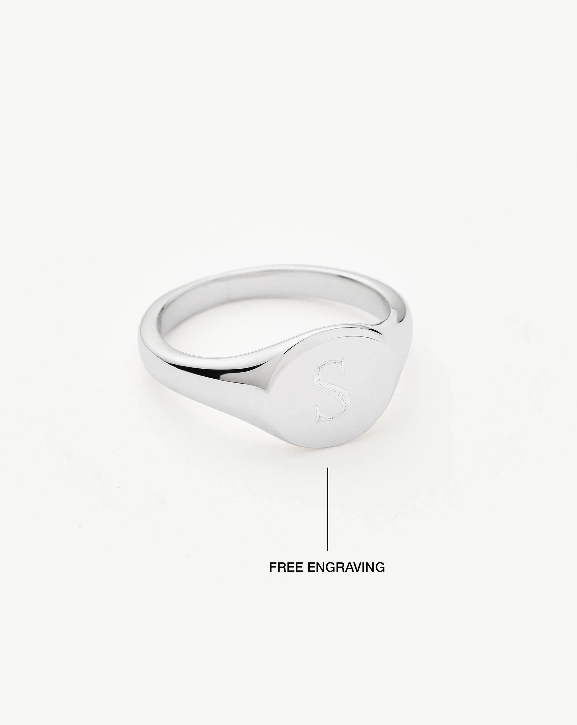 Engravable Round Signet Ring | Sterling Silver