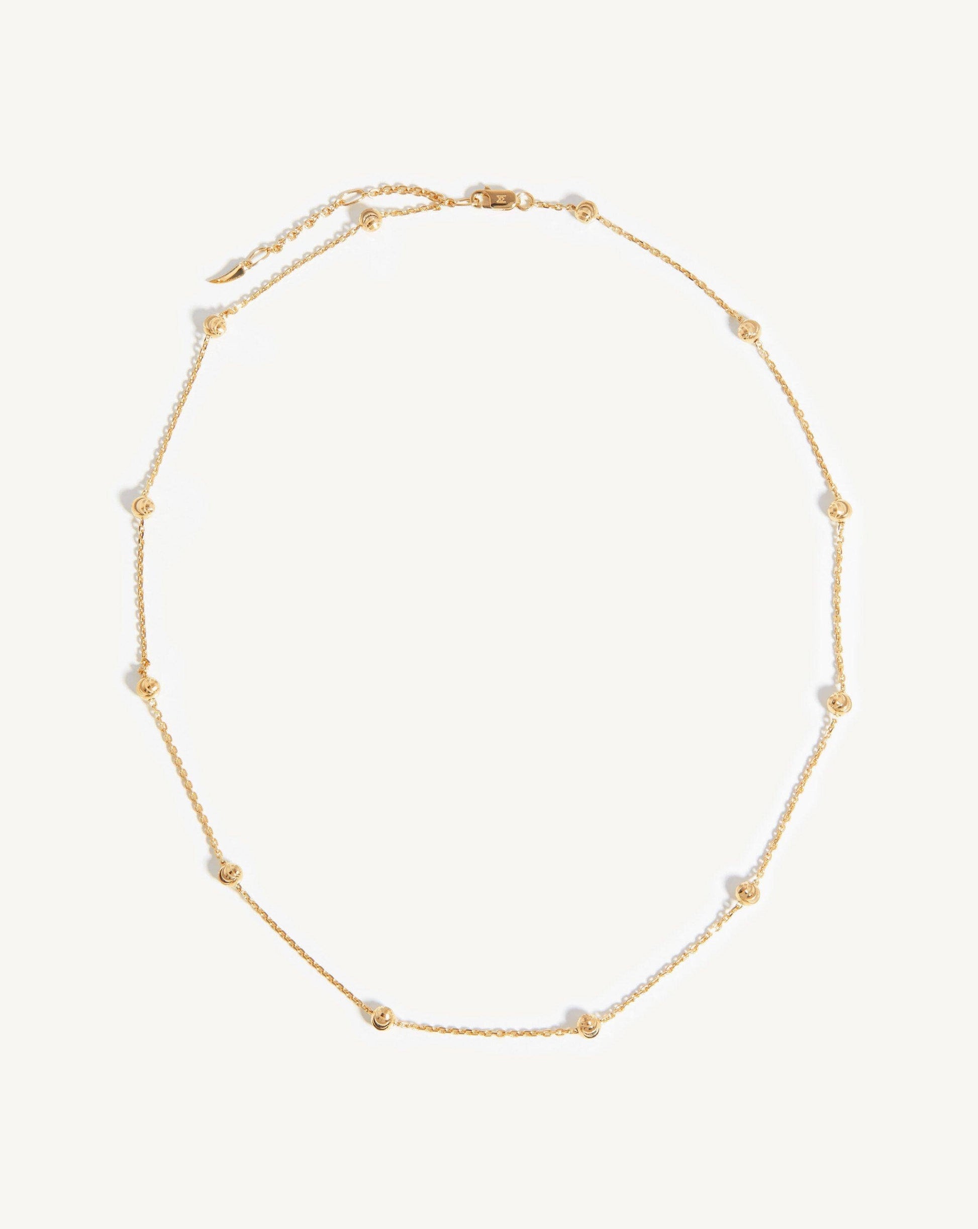 Solid Gold Bobble Chain Necklace