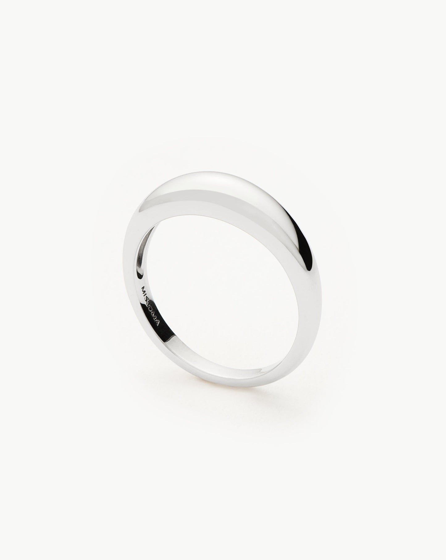 Solid Gold Classic Dome Ring | 14ct Solid White Gold