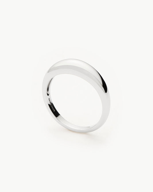 Solid Gold Classic Dome Ring | 14ct Solid White Gold