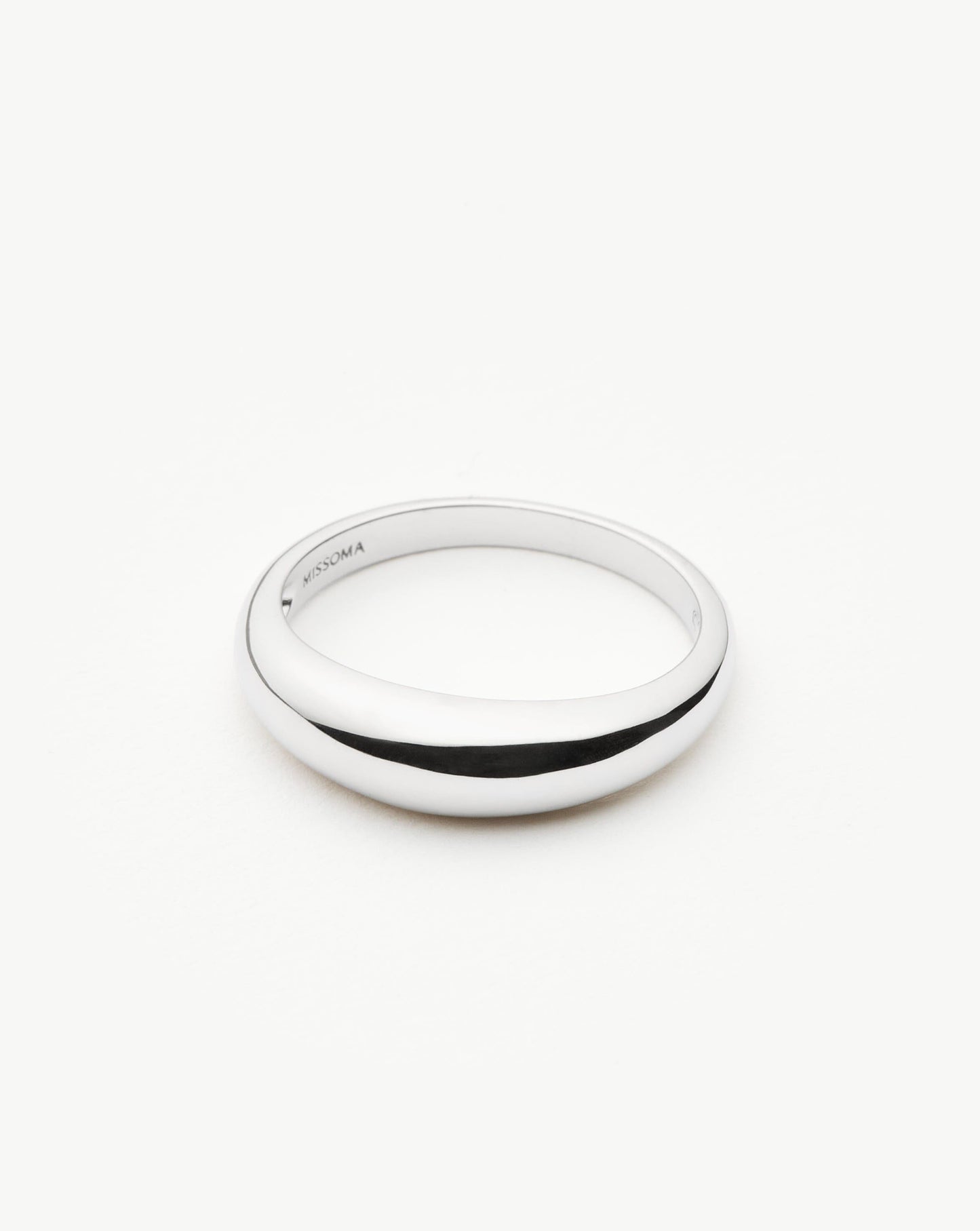 Solid Gold Classic Dome Ring | 14ct Solid White Gold