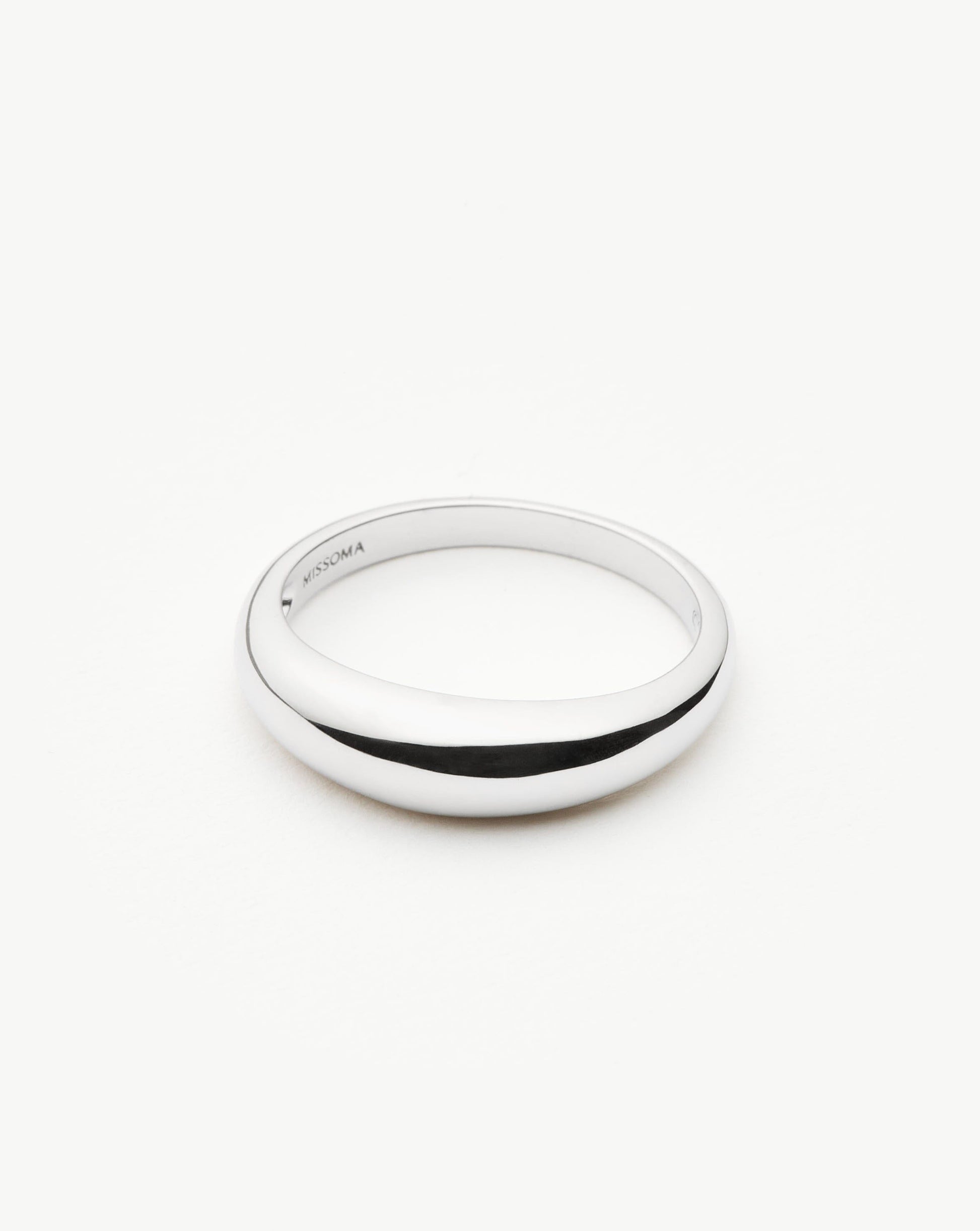Solid Gold Classic Dome Ring | 14ct Solid White Gold