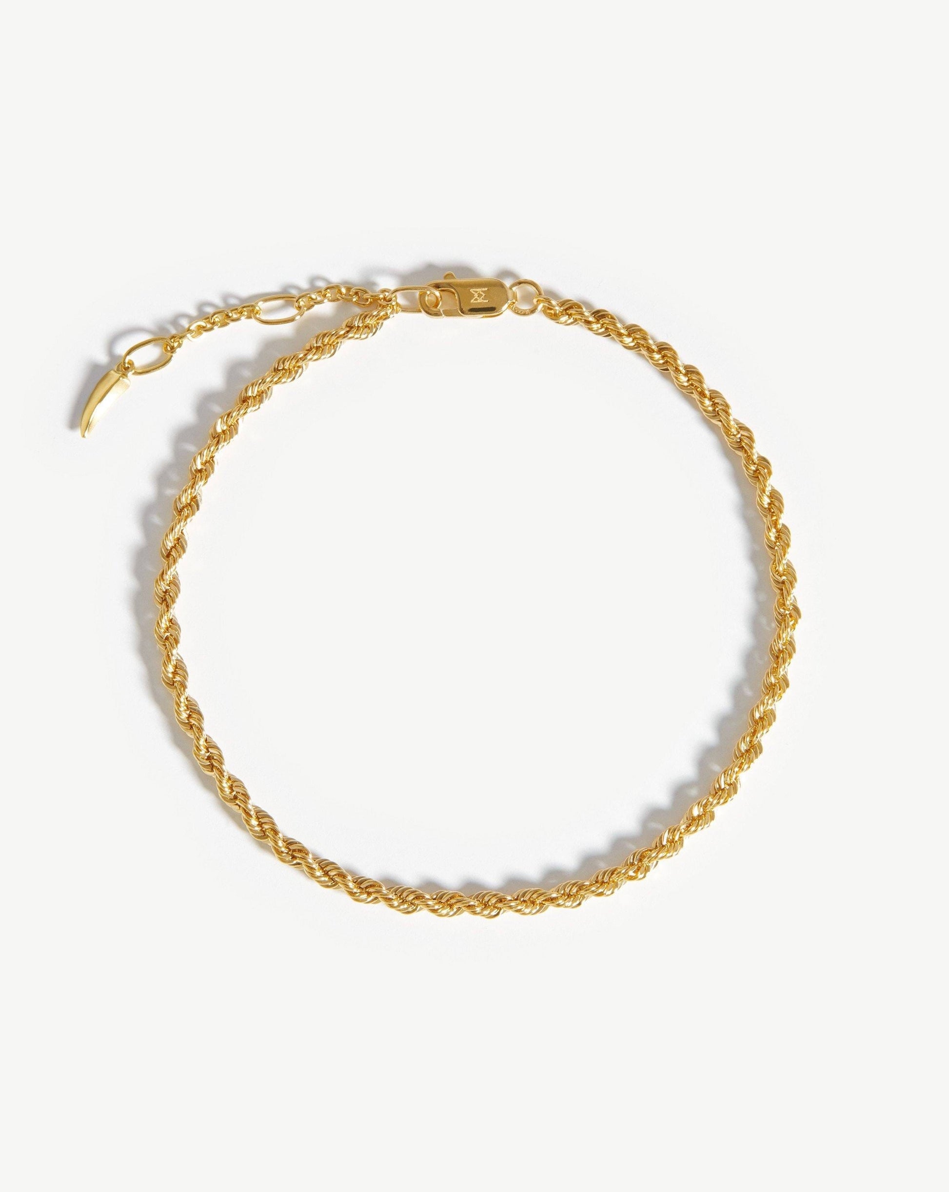 Solid Gold Classic Rope Chain Bracelet