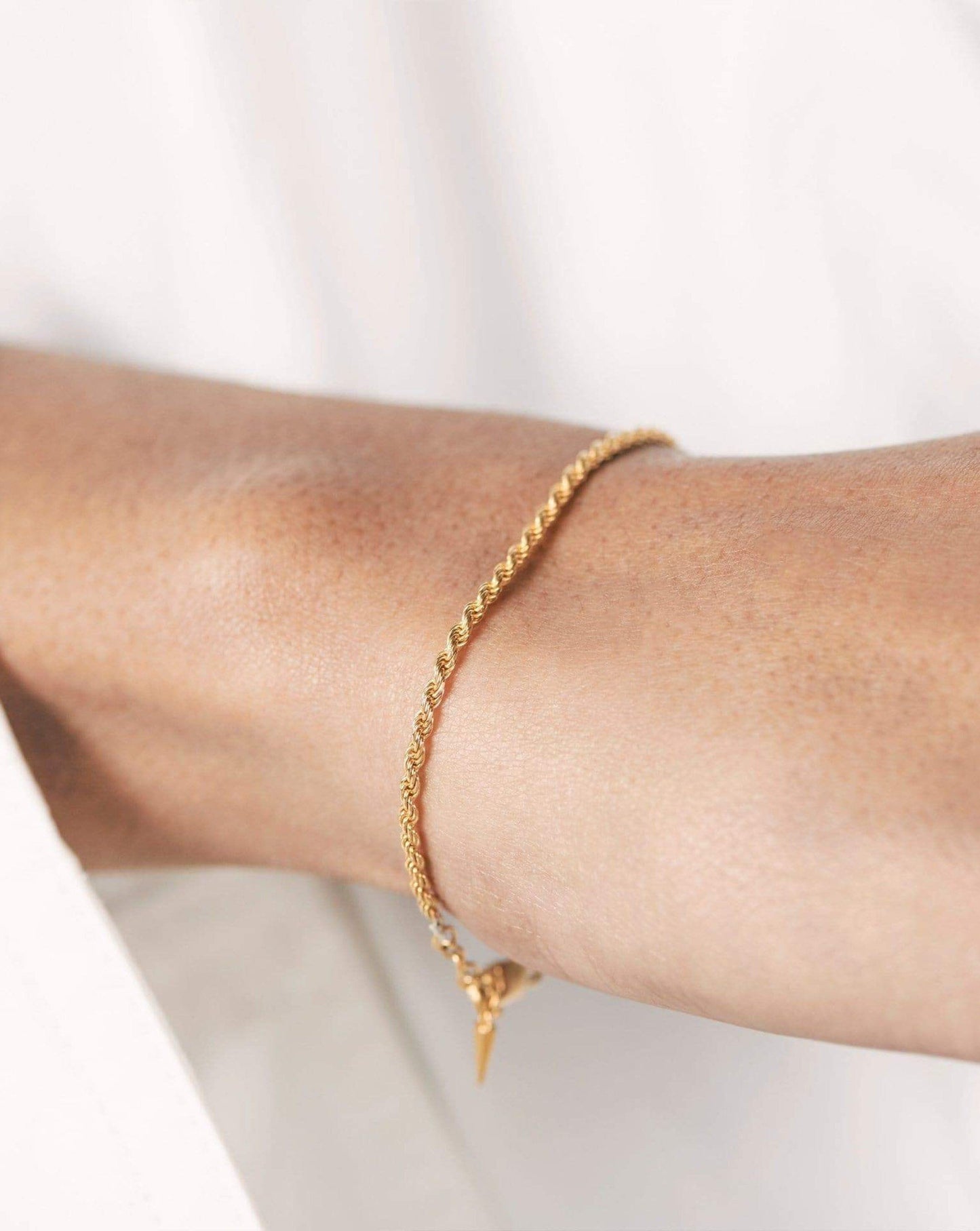 Solid Gold Classic Rope Chain Bracelet