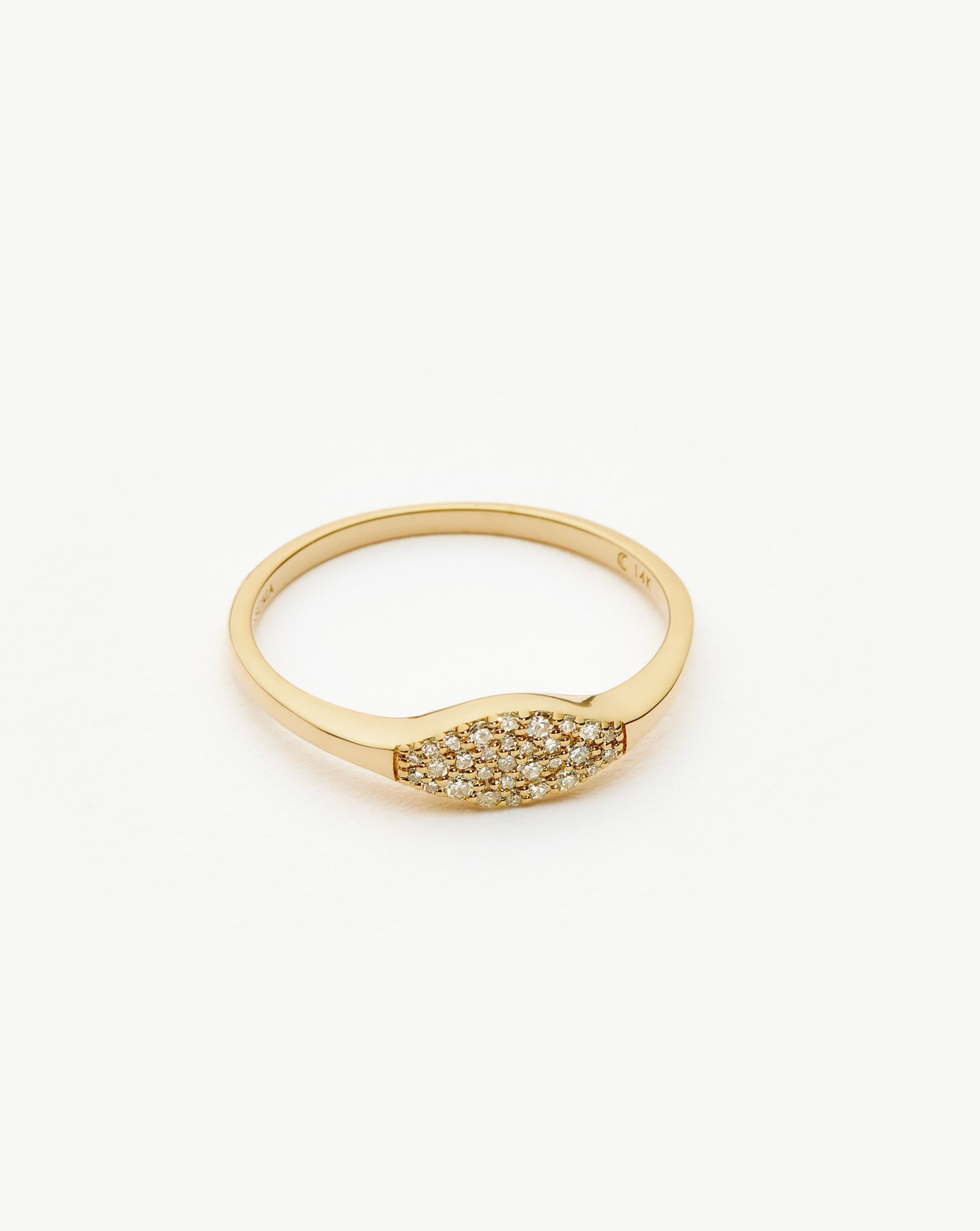 Solid Gold Diamond Signet Ring | 14ct Solid Gold/Diamond