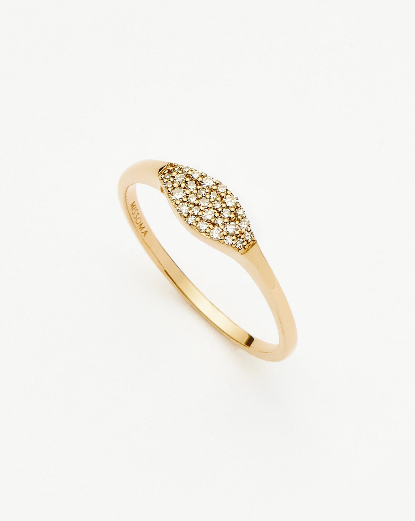Solid Gold Diamond Signet Ring | 14ct Solid Gold/Diamond