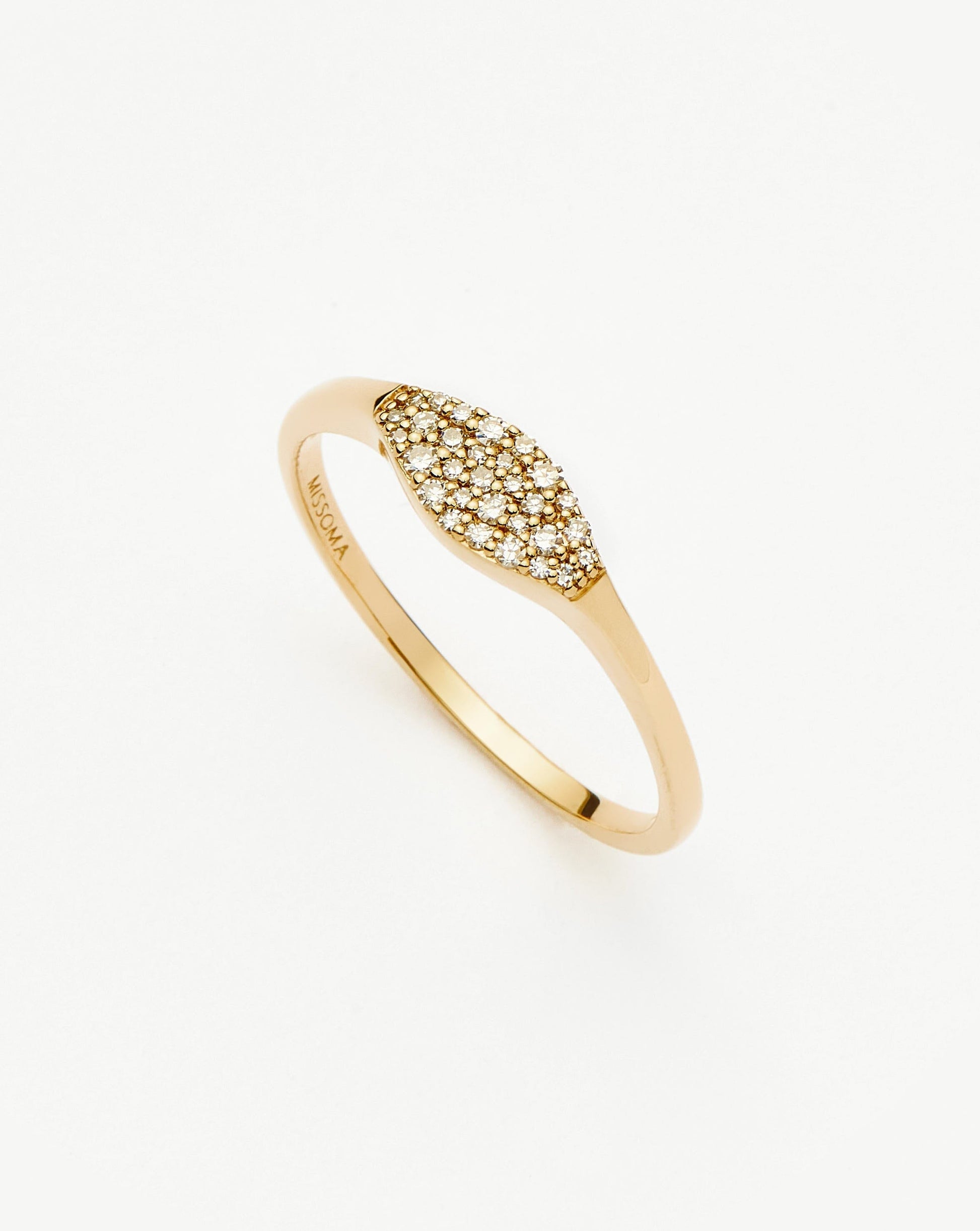 Solid Gold Diamond Signet Ring | 14ct Solid Gold/Diamond
