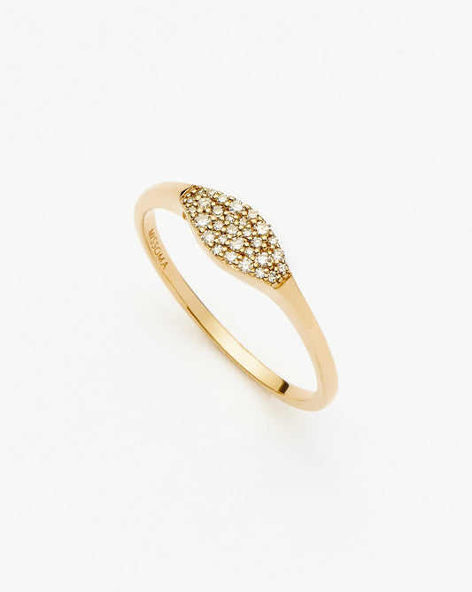 Solid Gold Diamond Signet Ring | 14ct Solid Gold/Diamond