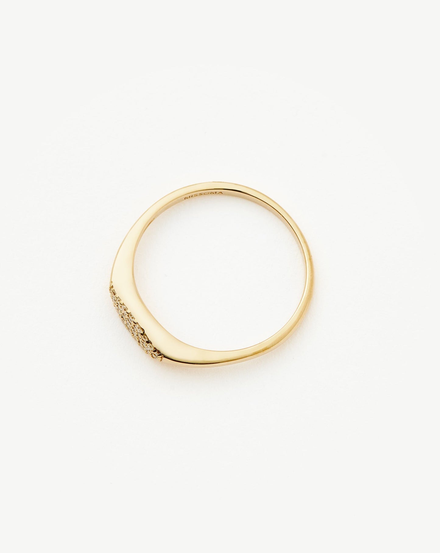Solid Gold Diamond Signet Ring | 14ct Solid Gold/Diamond