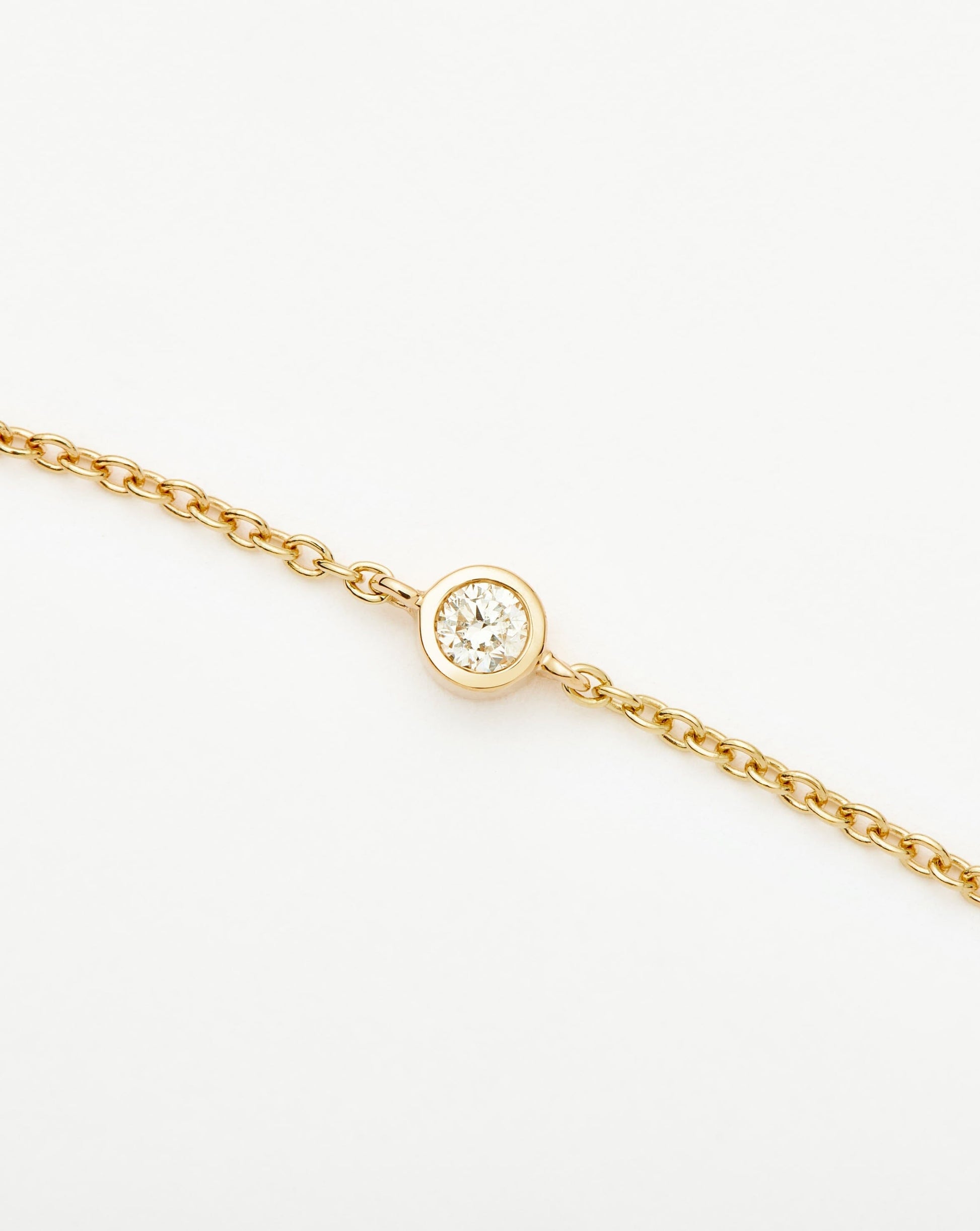 Solid Gold Diamond Solitaire Bracelet | 14ct Solid Gold/Diamond
