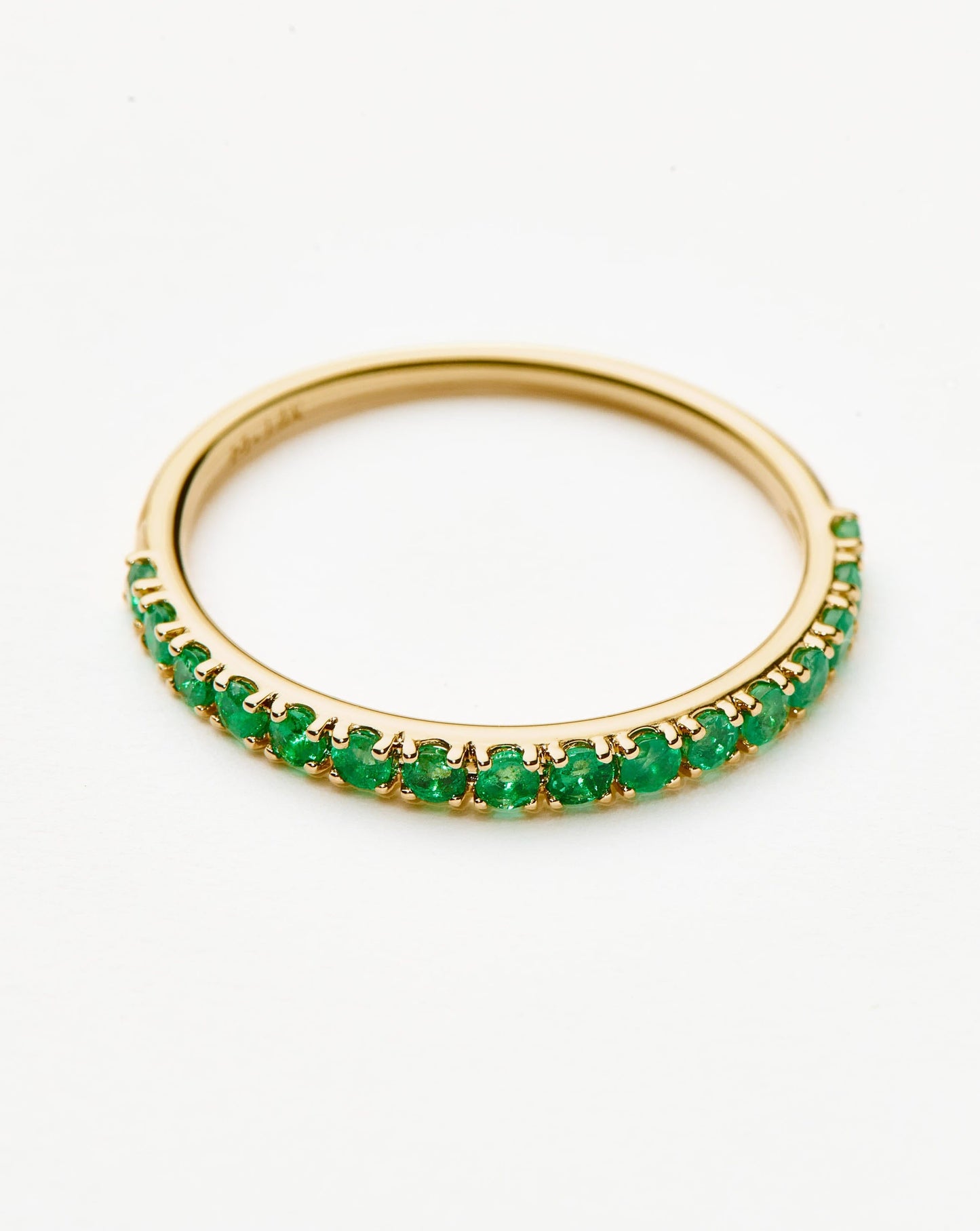 Solid Gold Half Emerald Eternity Ring