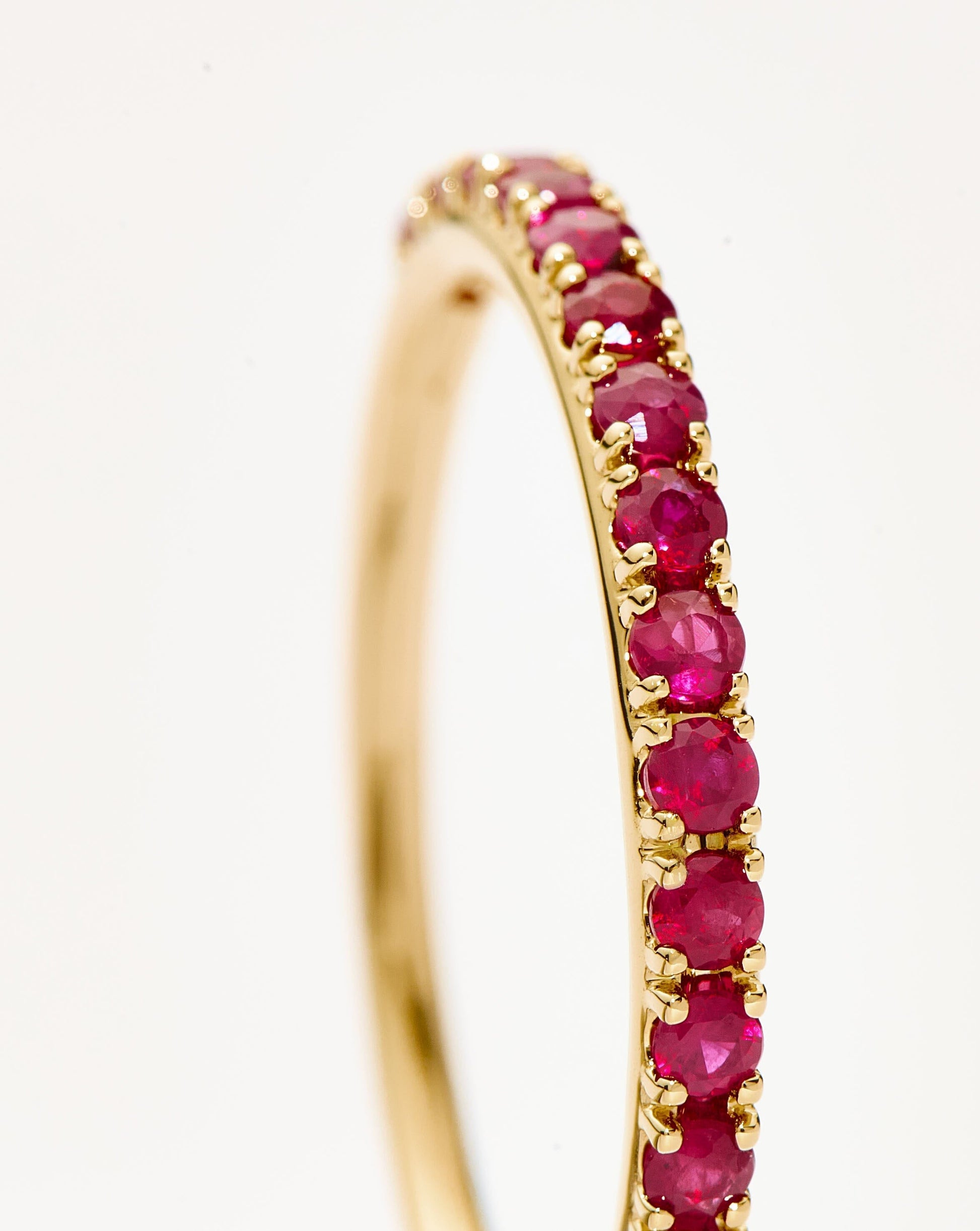 Solid Gold Half Eternity Ruby Ring | 14ct Solid Gold/Ruby