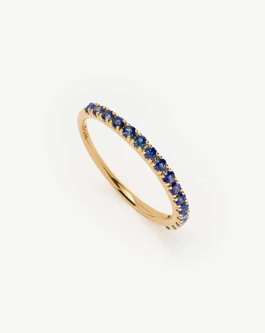 Solid Gold Half Sapphire Eternity Ring | 14ct Solid Gold/Sapphire