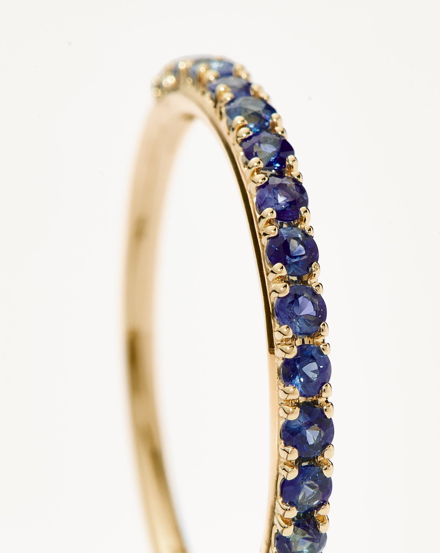 Solid Gold Half Sapphire Eternity Ring | 14ct Solid Gold/Sapphire