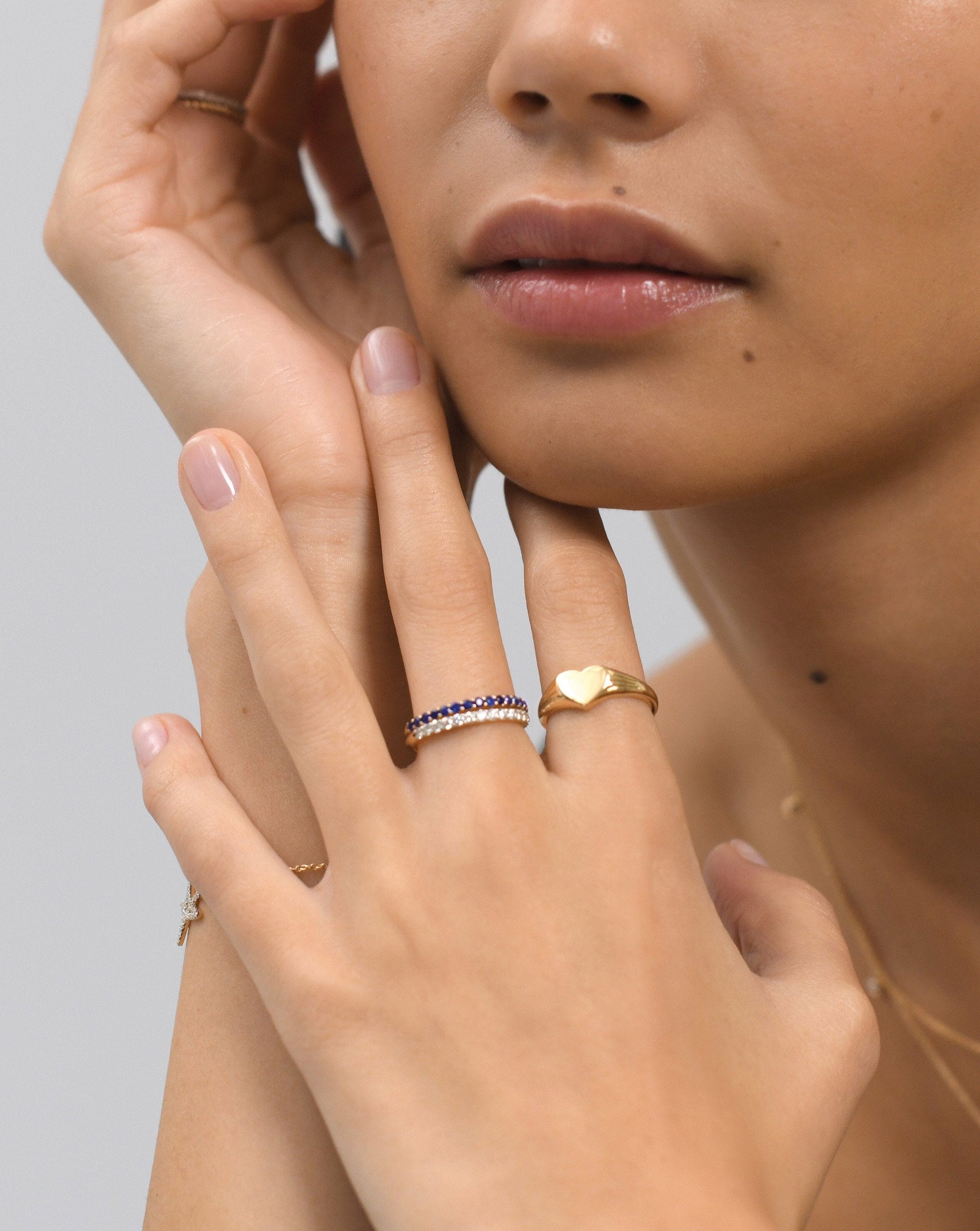 Solid Gold Half Sapphire Eternity Ring | 14ct Solid Gold/Sapphire