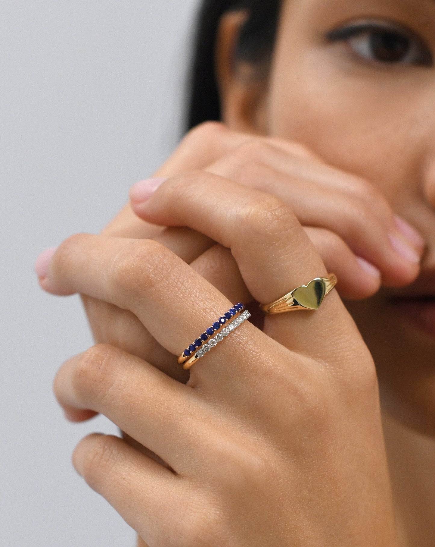 Solid Gold Half Sapphire Eternity Ring | 14ct Solid Gold/Sapphire