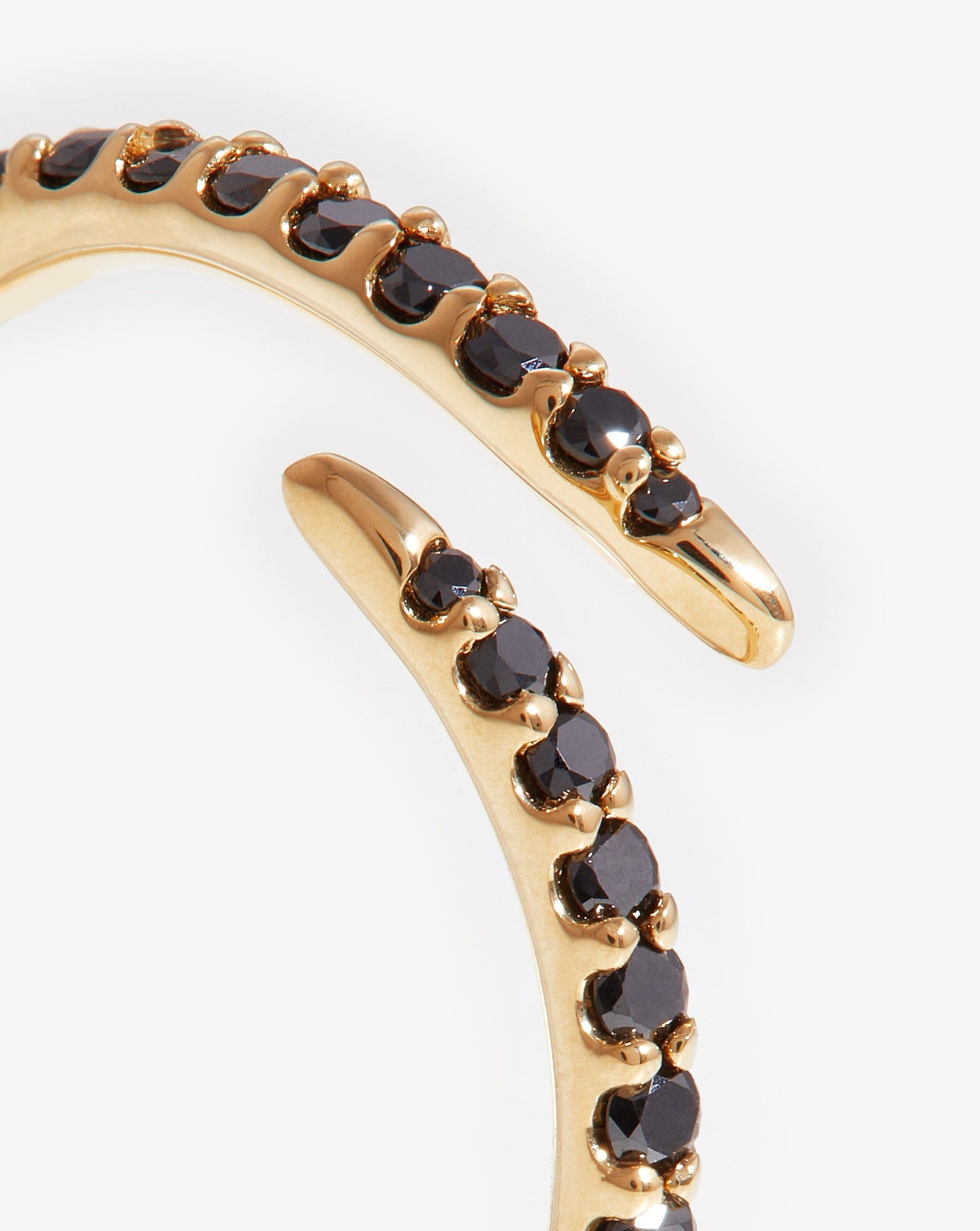 Solid Gold Open Claw Ring | 14ct Solid Gold/Black Diamond
