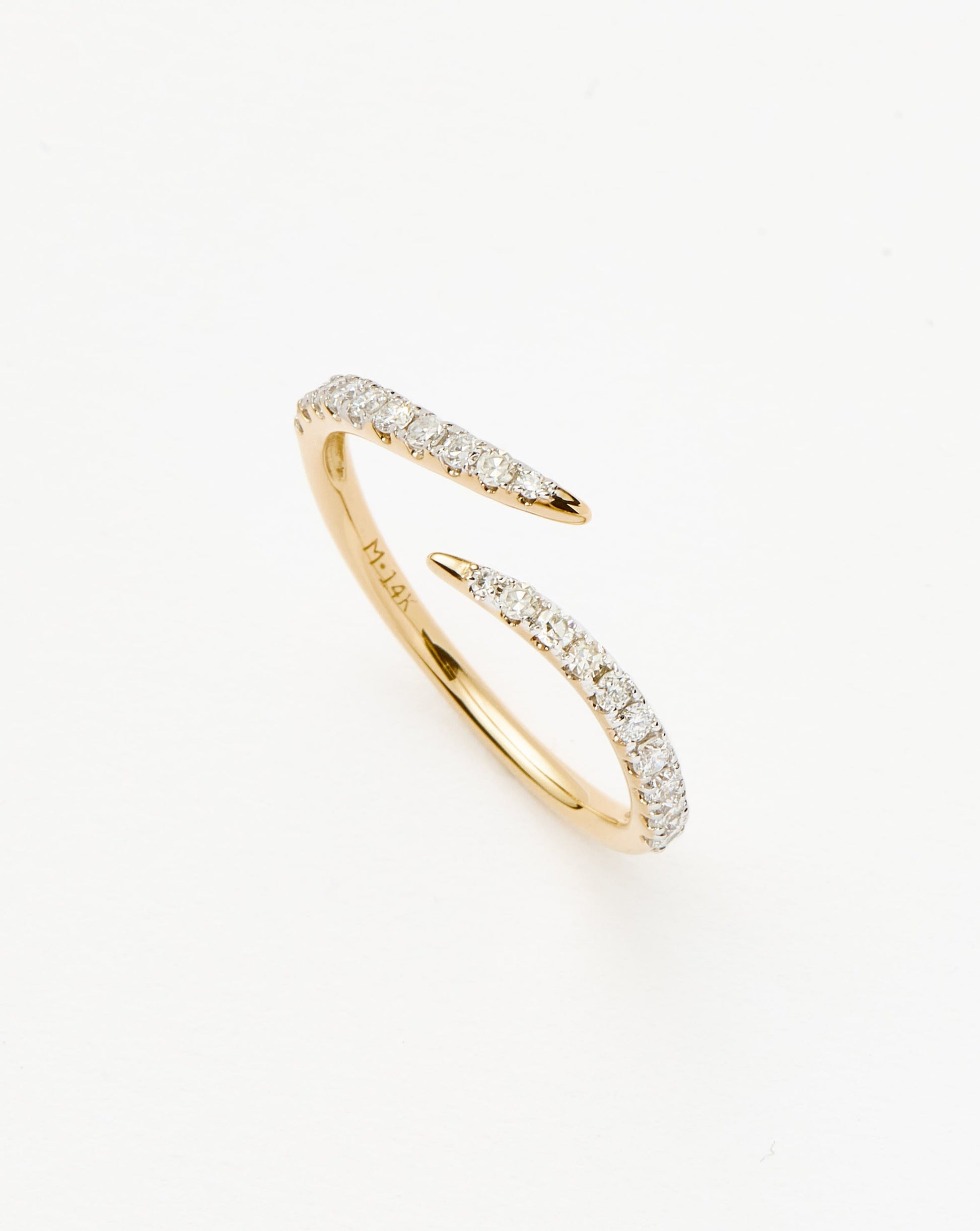 Solid Gold Open Claw Ring | 14ct Solid Gold/Diamond