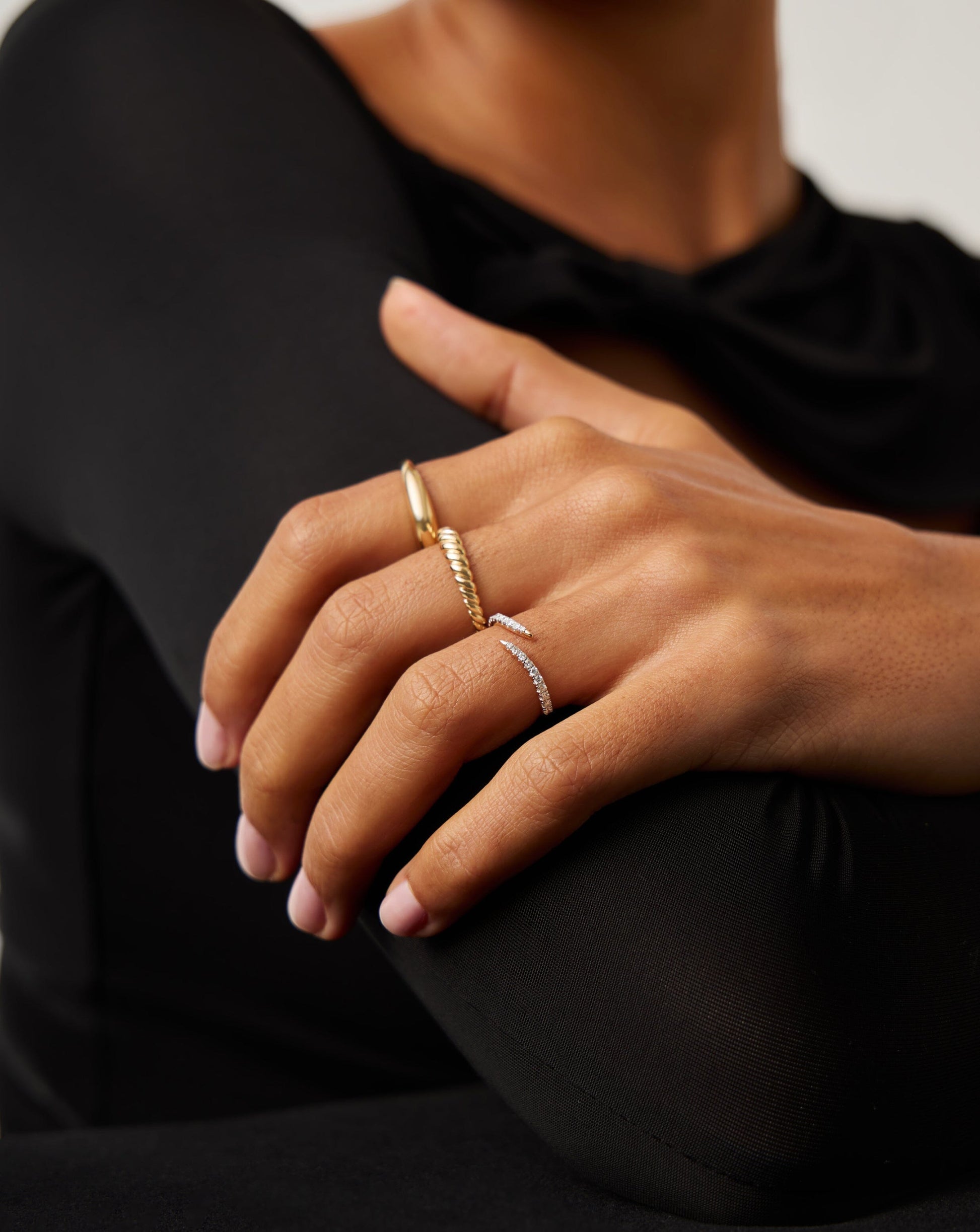 Solid Gold Open Claw Ring | 14ct Solid Gold/Diamond