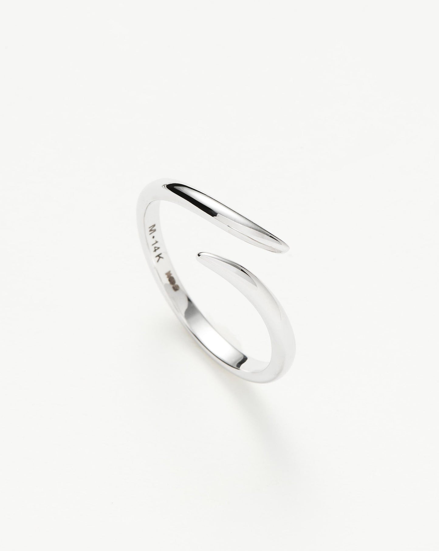 Solid Gold Open Claw Ring | 14ct White Gold
