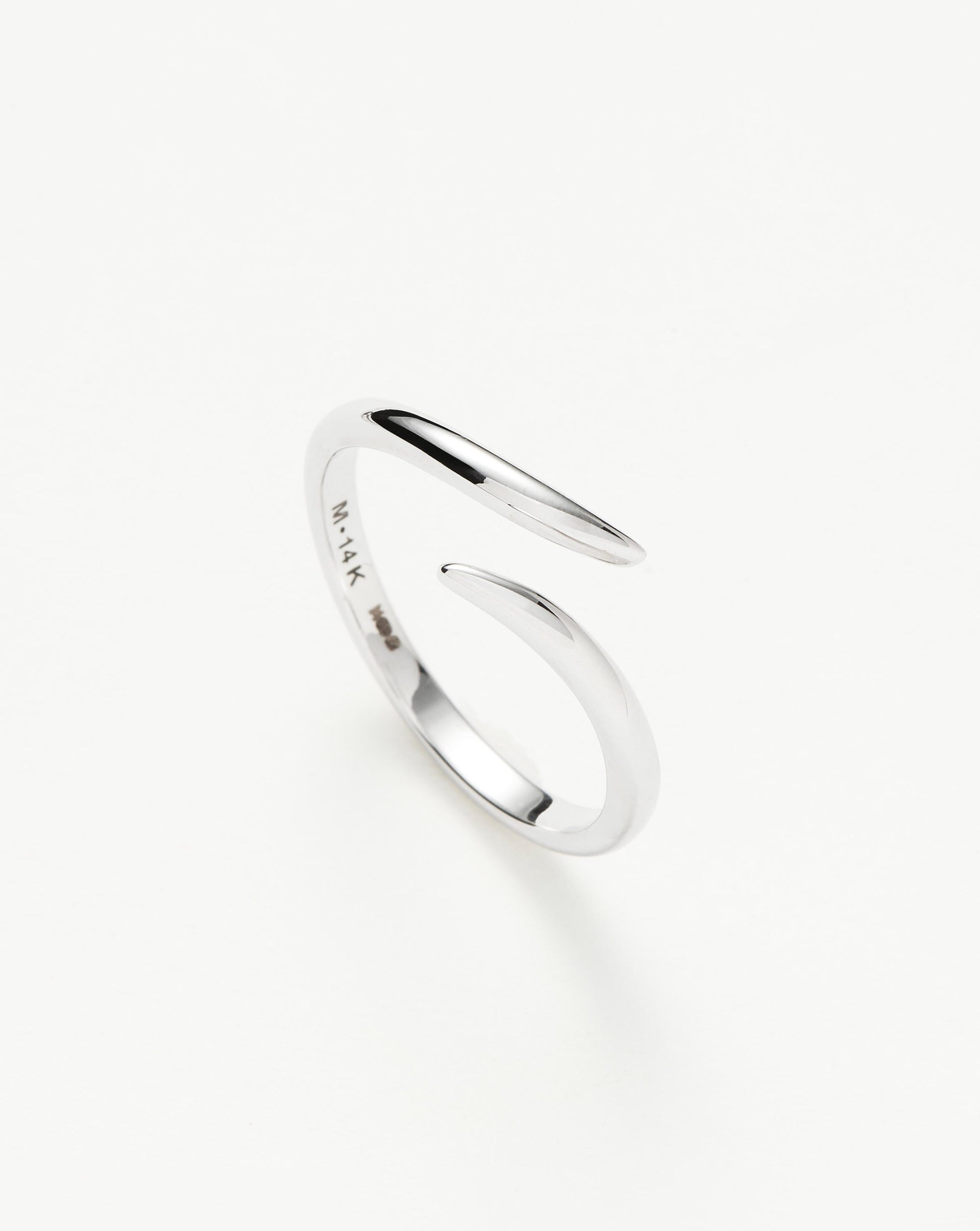 Solid Gold Open Claw Ring | 14ct White Gold