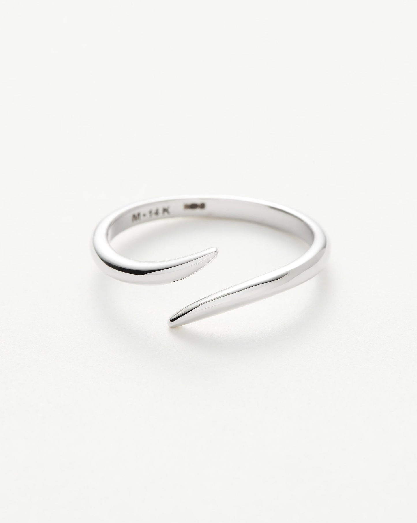Solid Gold Open Claw Ring | 14ct White Gold