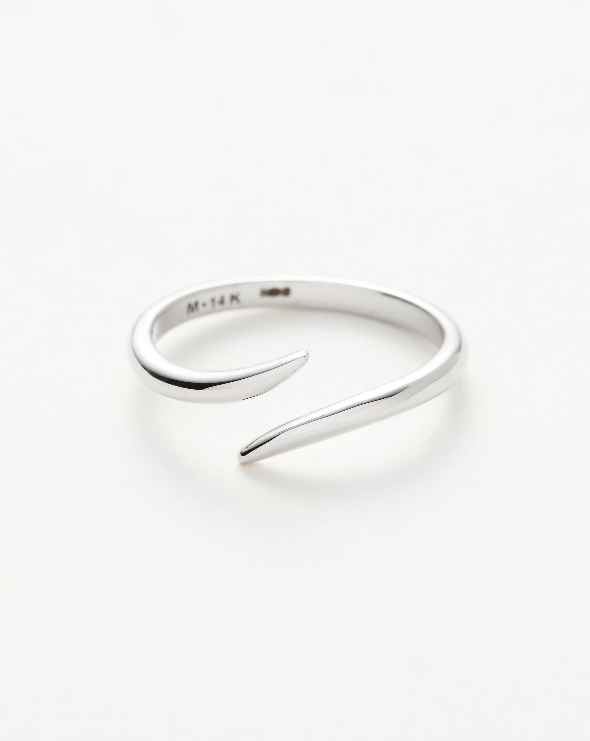 Solid Gold Open Claw Ring | 14ct White Gold
