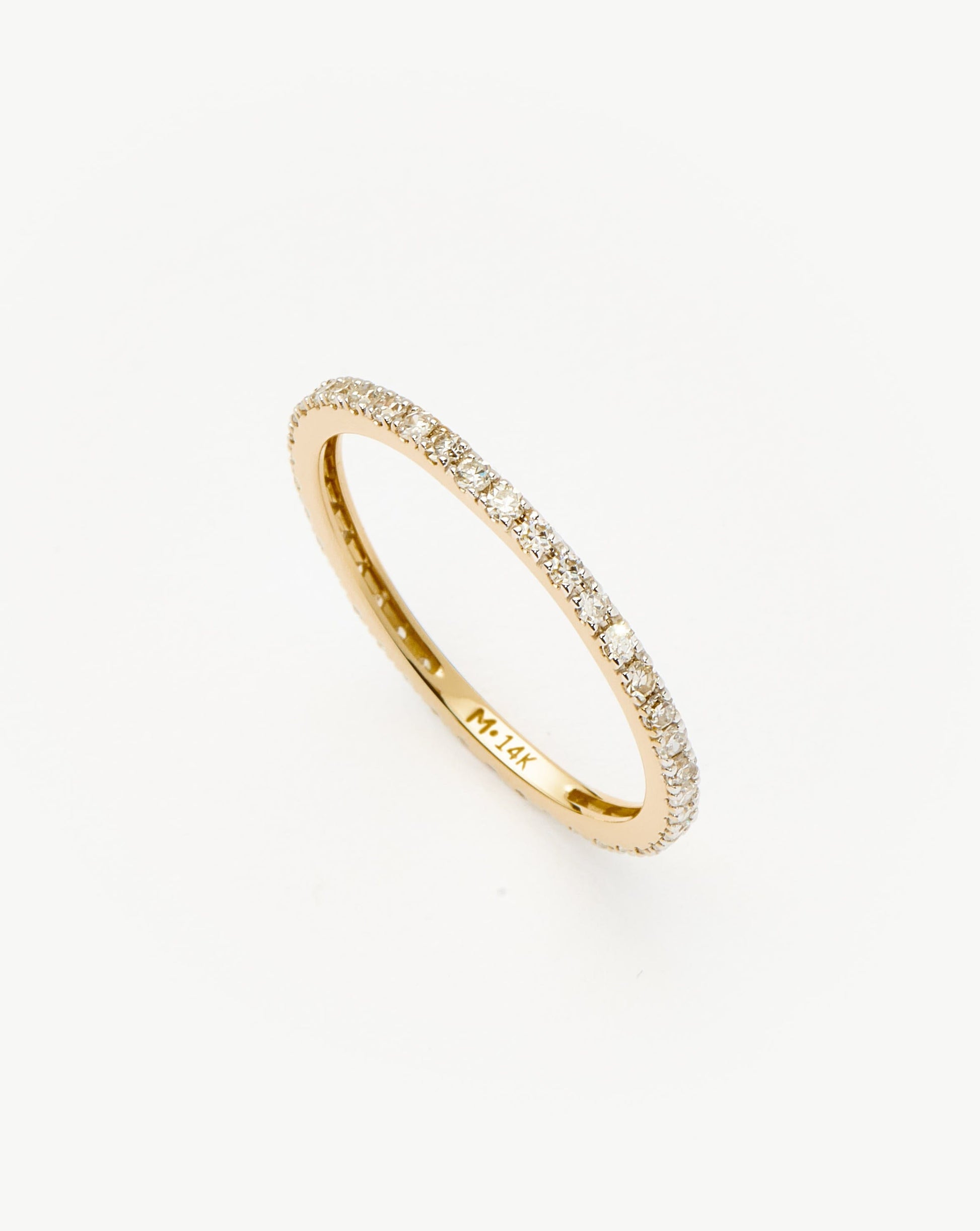 Solid Gold Slim Eternity Ring | 14ct Solid Gold/Diamond
