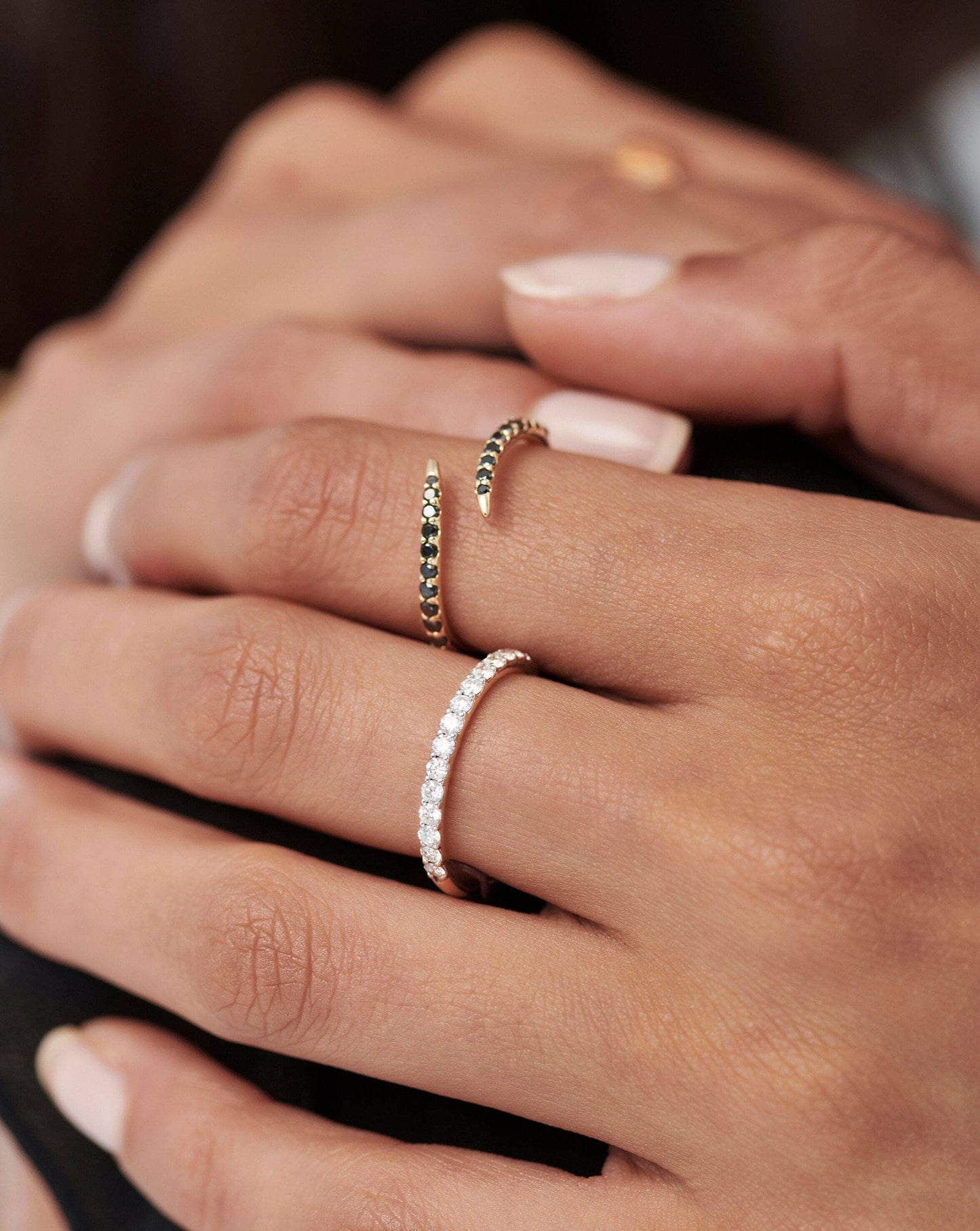 Solid Gold Slim Half Eternity Ring | 14ct Solid Gold/Diamond
