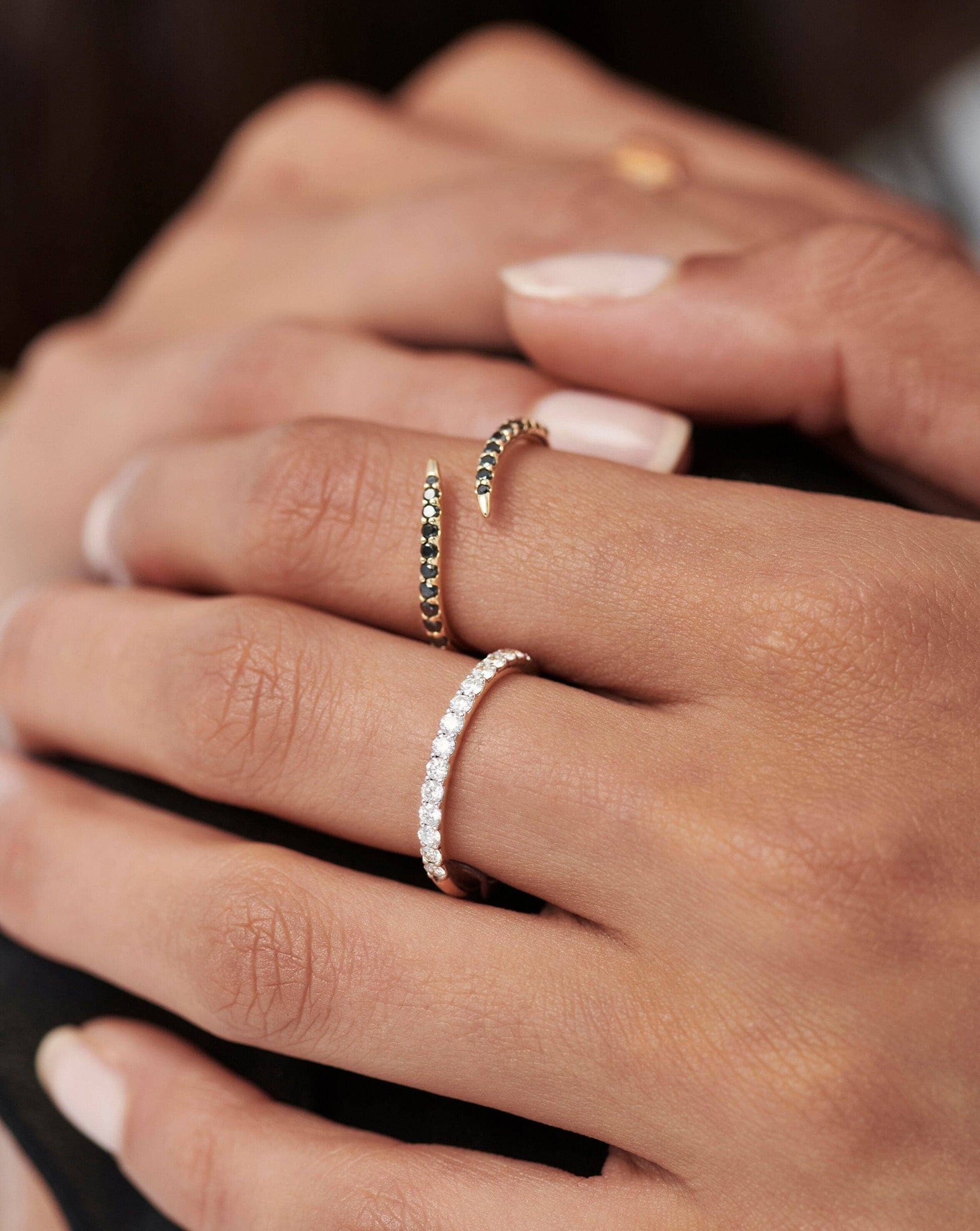 Solid Gold Slim Half Eternity Ring | 14ct Solid Gold/Diamond