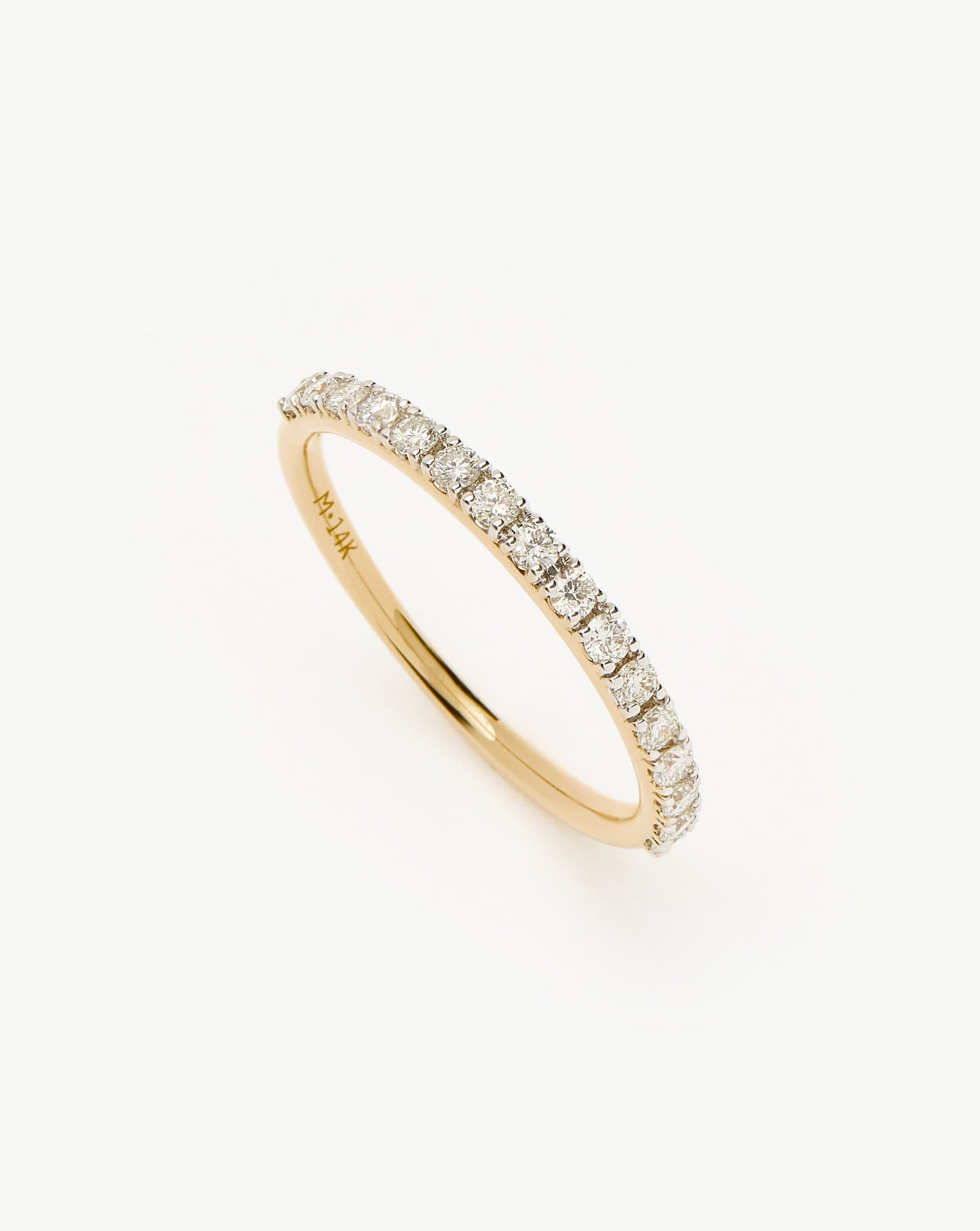 Solid Gold Slim Half Eternity Ring | 14ct Solid Gold/Diamond
